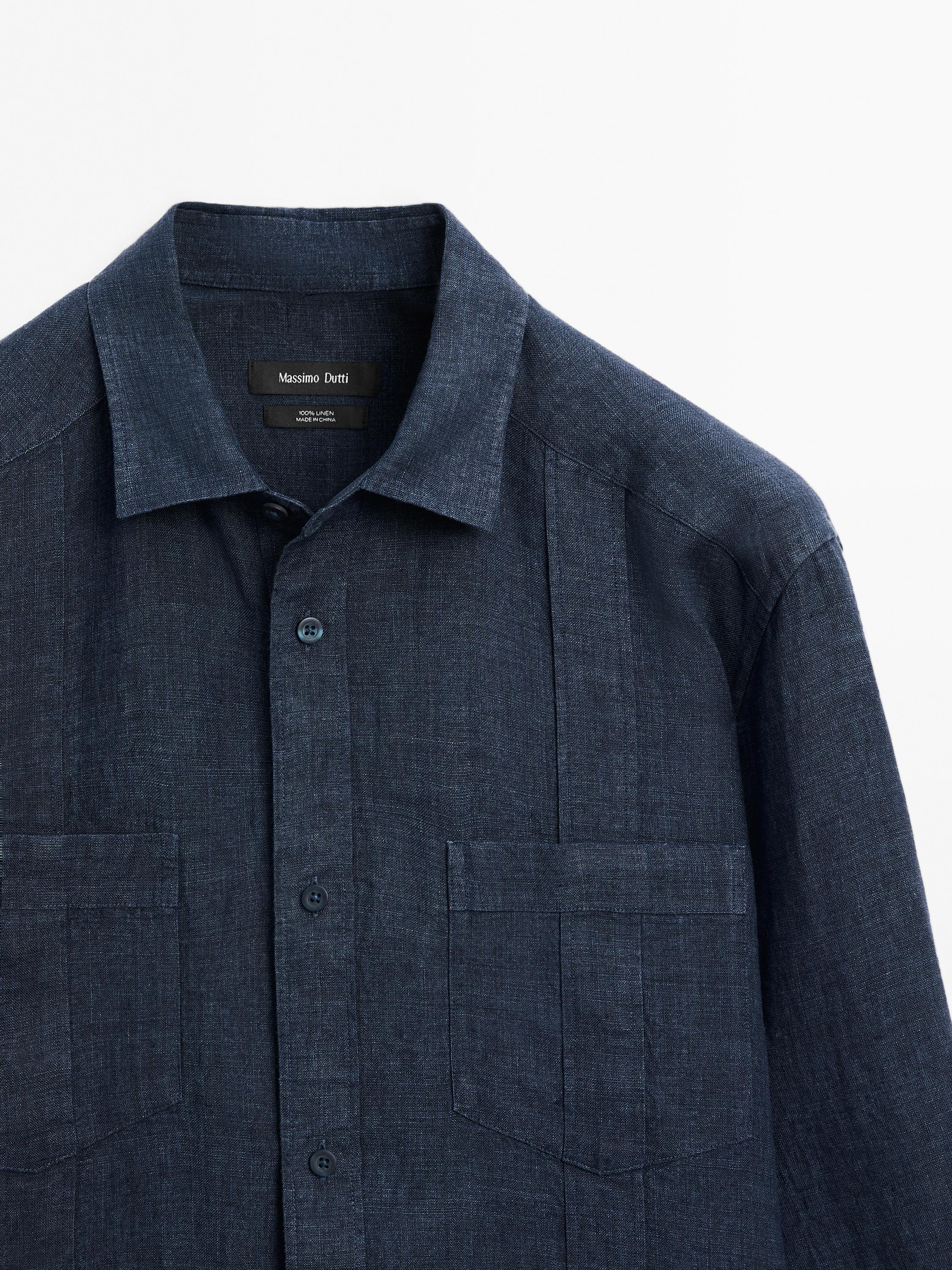 100% linen shirt with pintucks