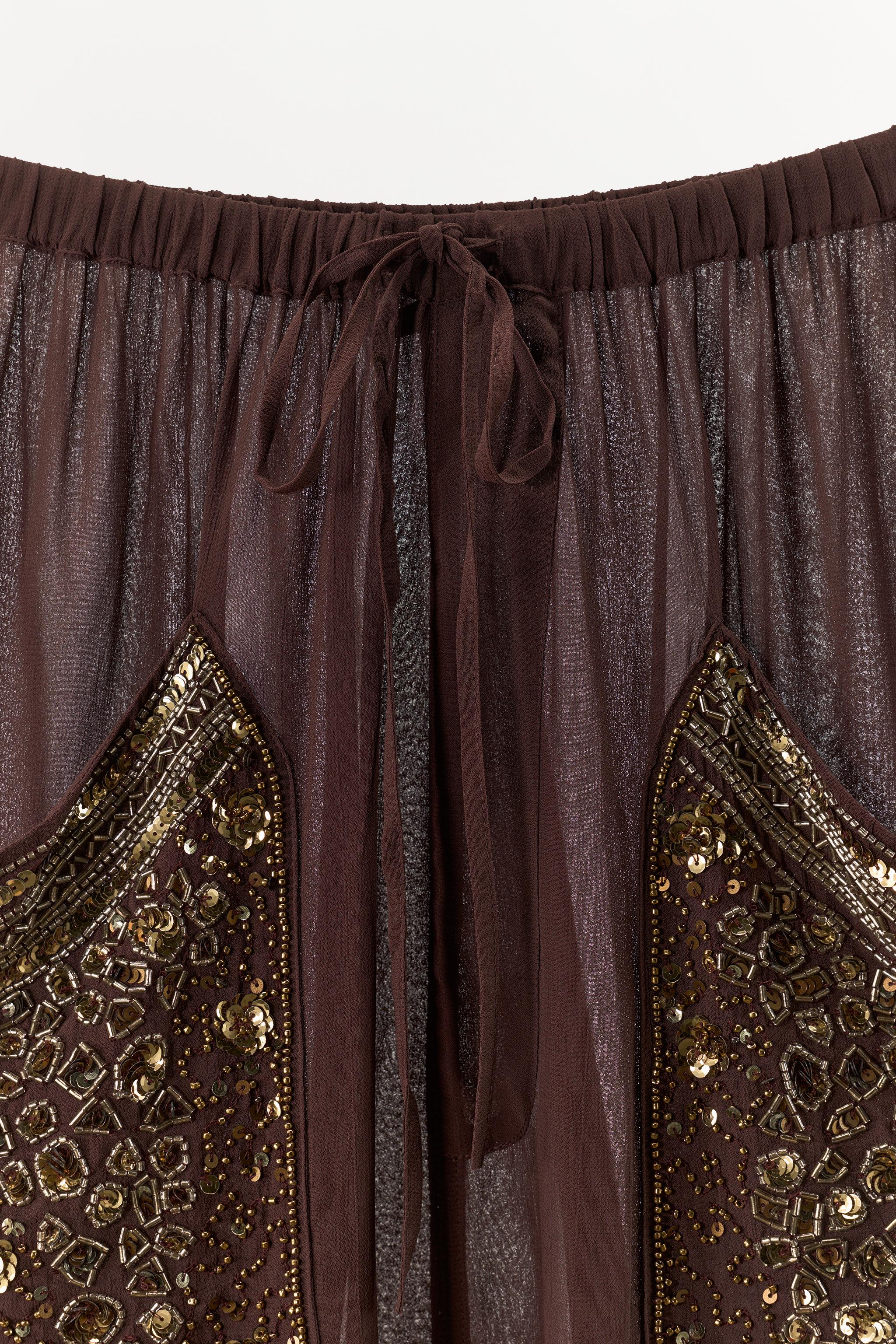 BEAD AND SEQUIN BAGGY PANTS
