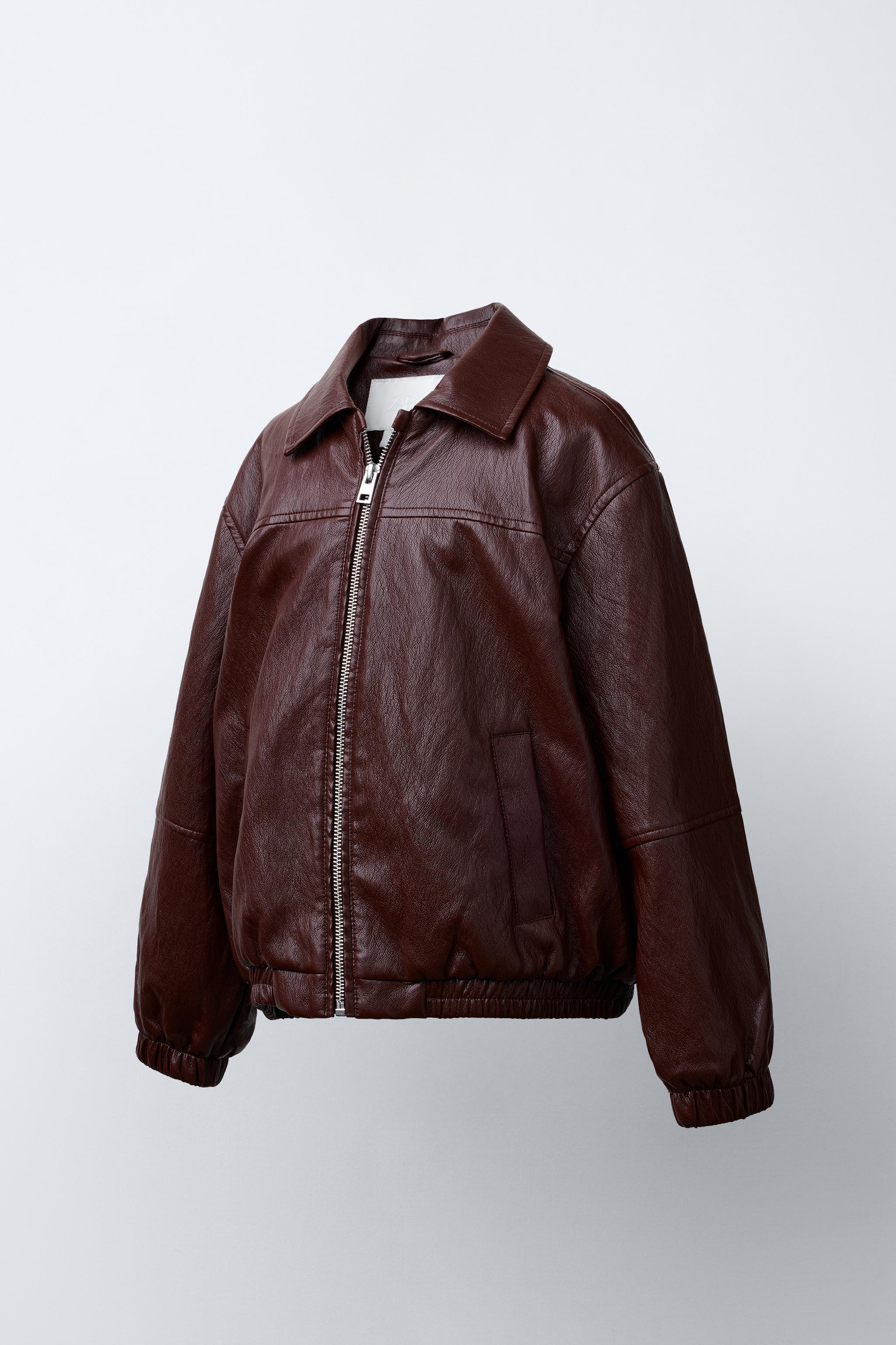 FAUX LEATHER BOMBER JACKET