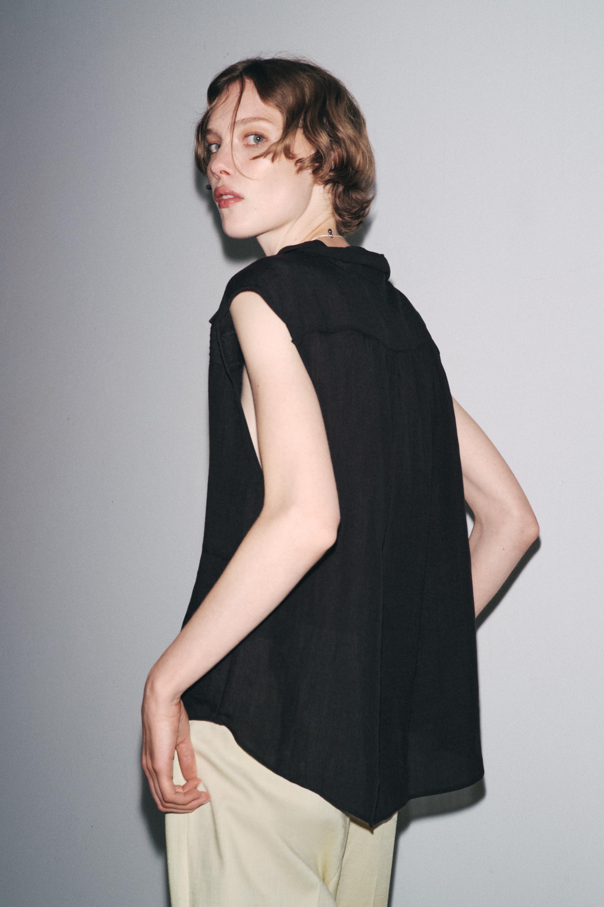 ZW COLLECTION RAMIE BLEND PINTUCK SHIRT