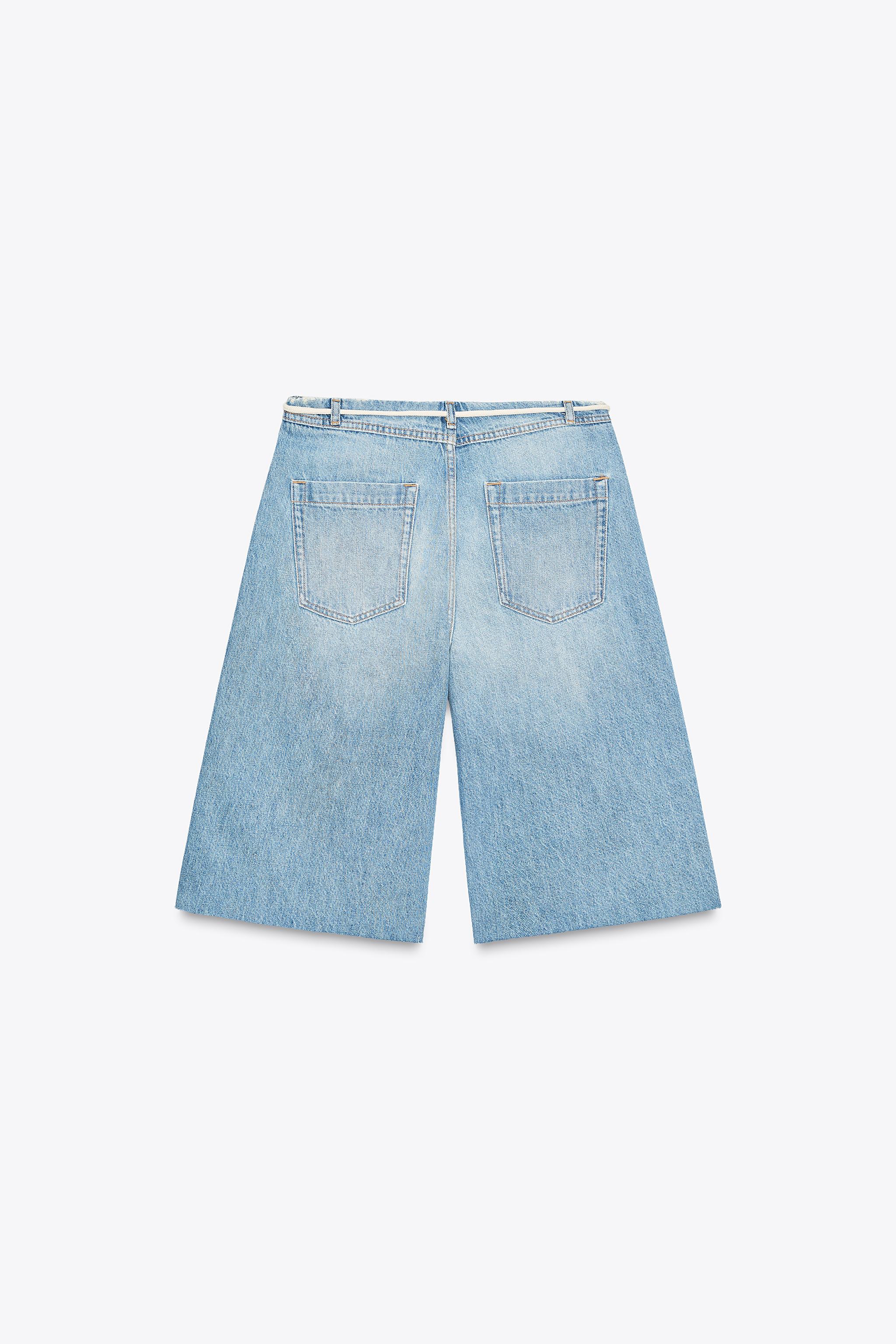 ZW COLLECTION LOW-RISE DENIM BERMUDA SHORTS