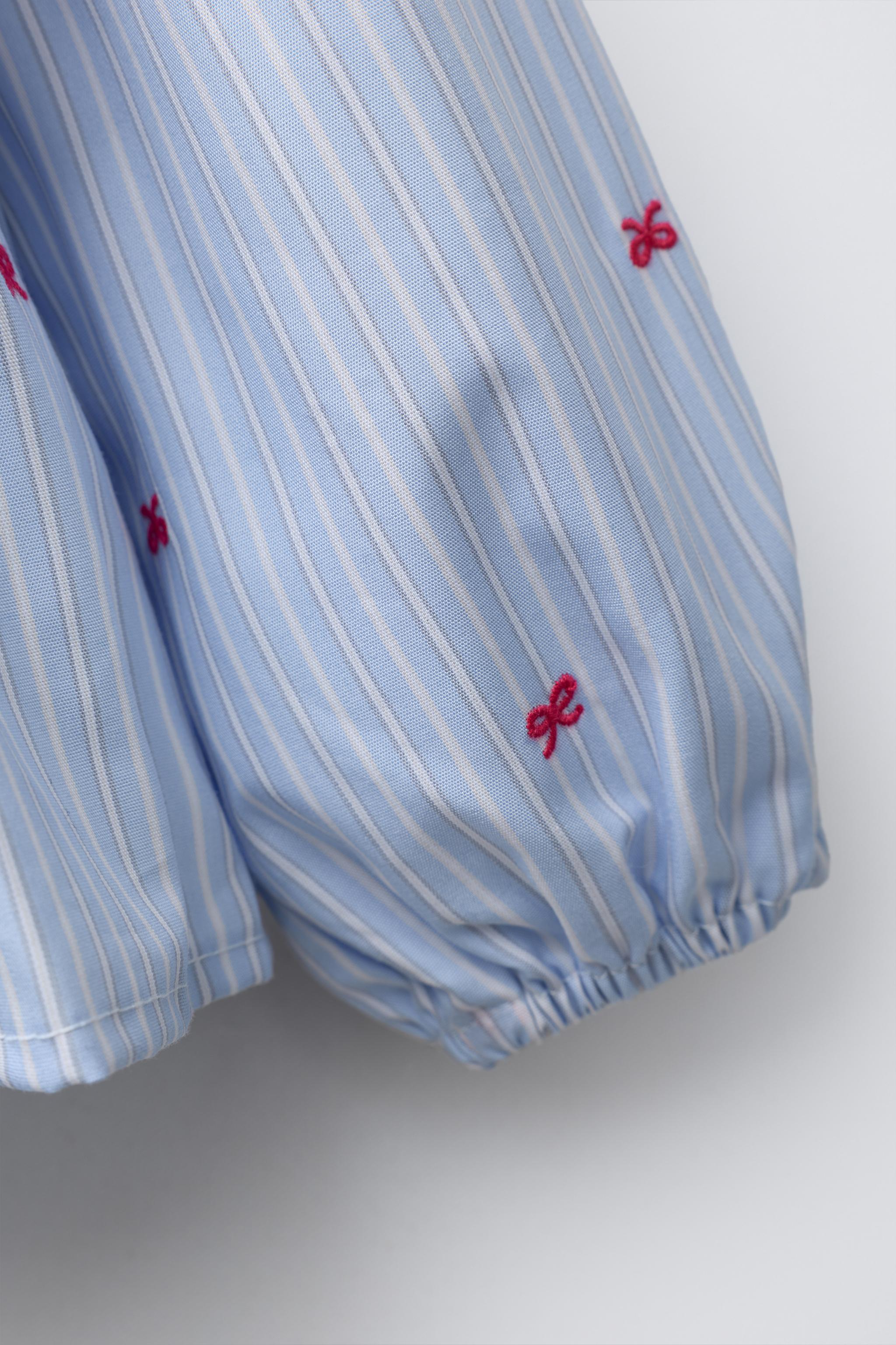 BOW EMBROIDERY SHIRT WITH KNIT VEST