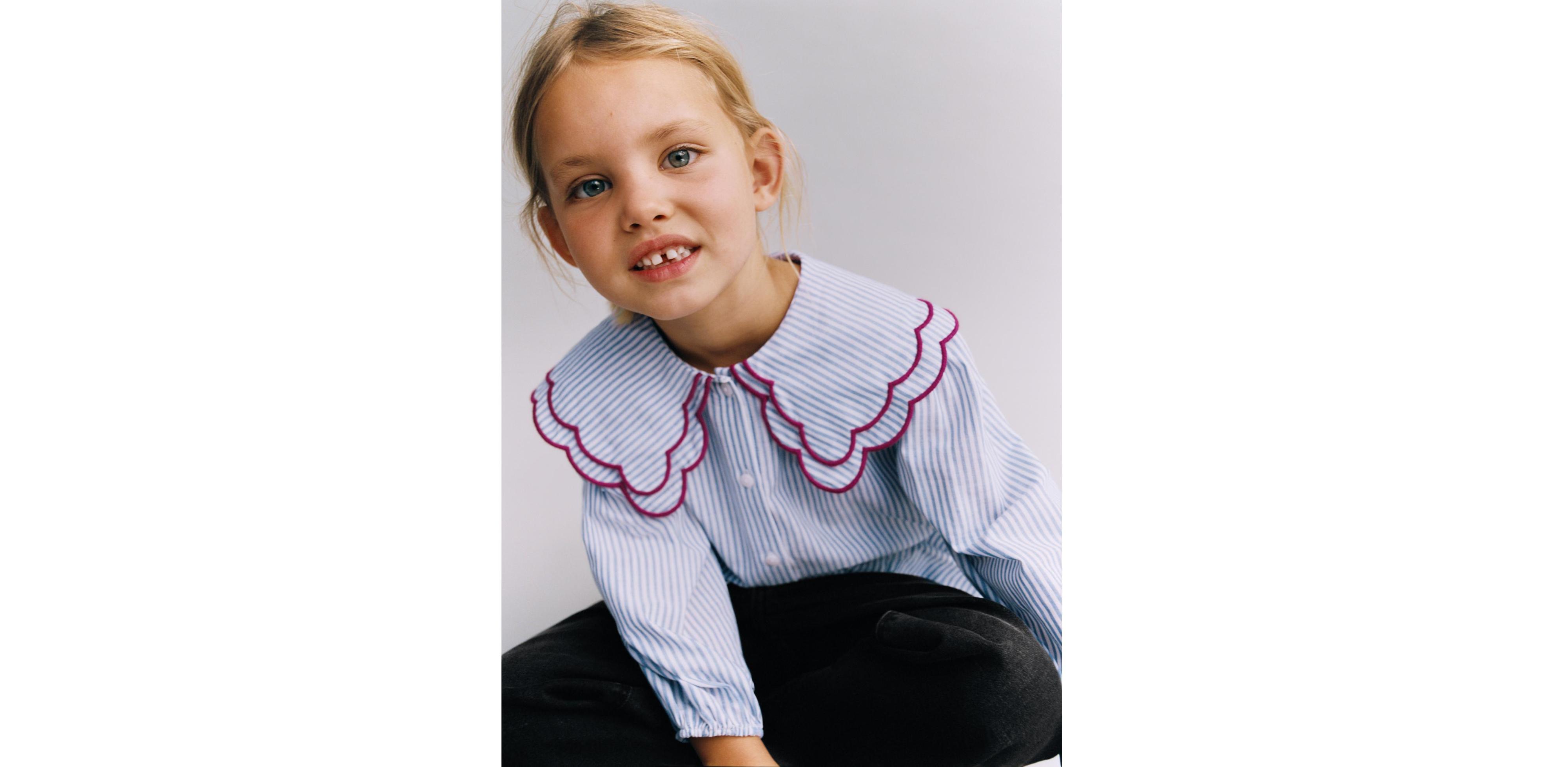 STRIPED DOUBLE COLLAR SHIRT