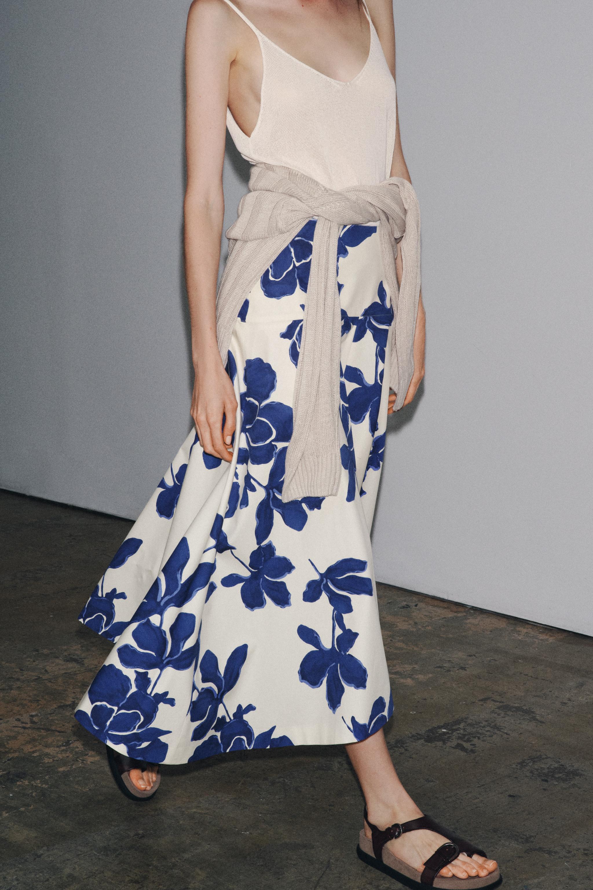 ZW COLLECTION FLORAL MIDI SKIRT