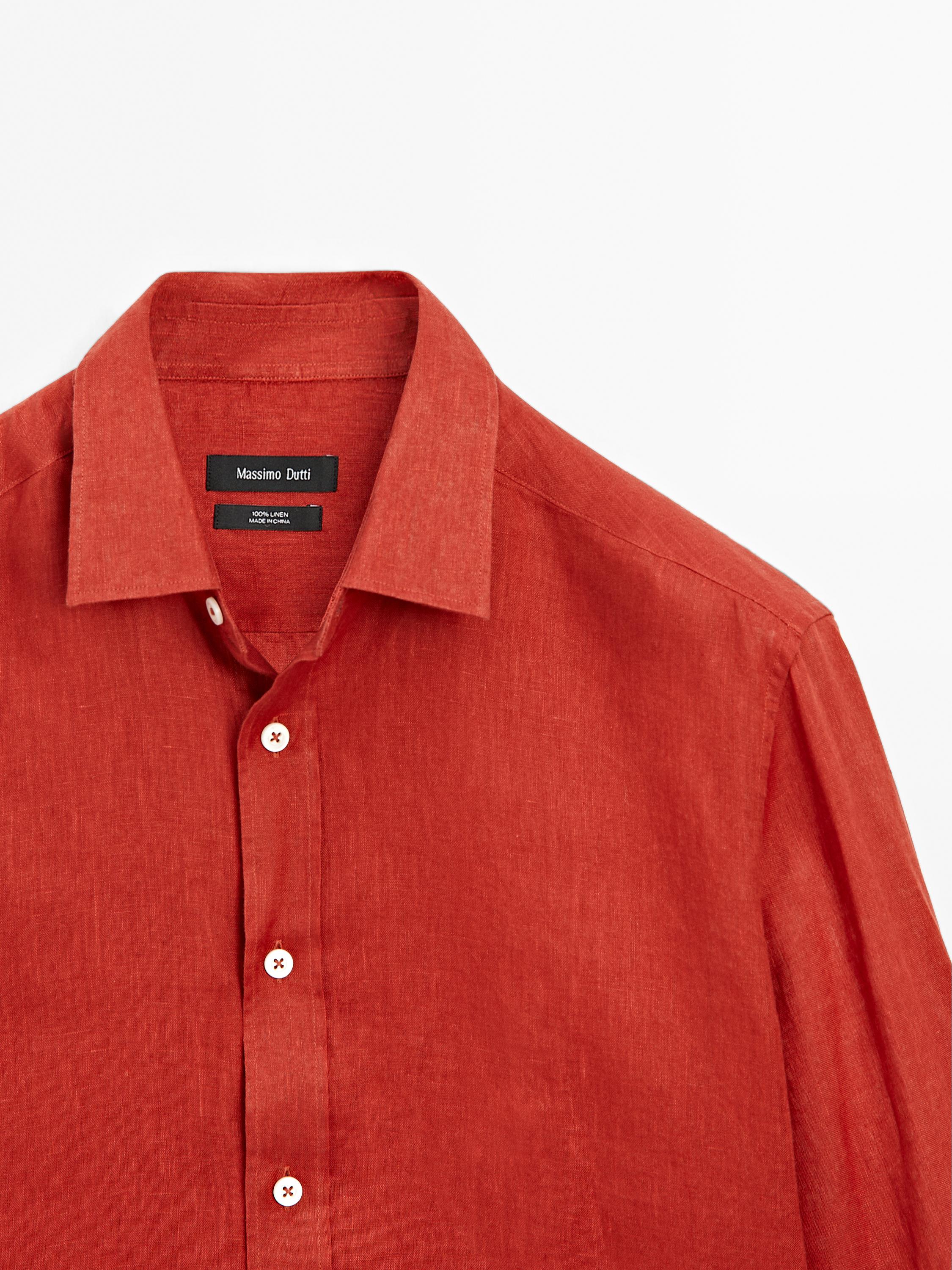 100% linen slim fit shirt