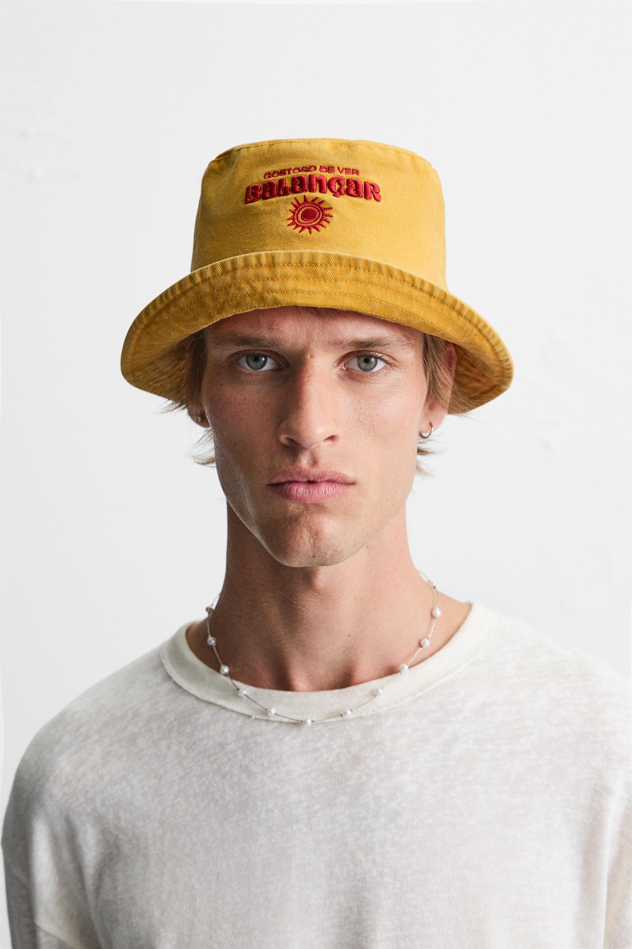 CONTRAST EMBROIDERY BUCKET HAT