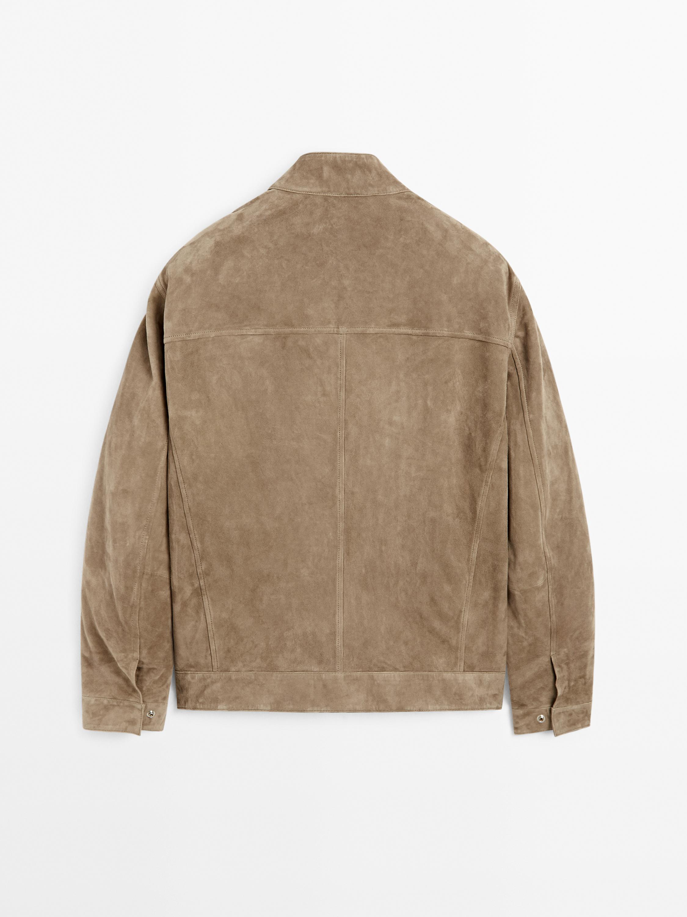 Short suede goatskin jacket