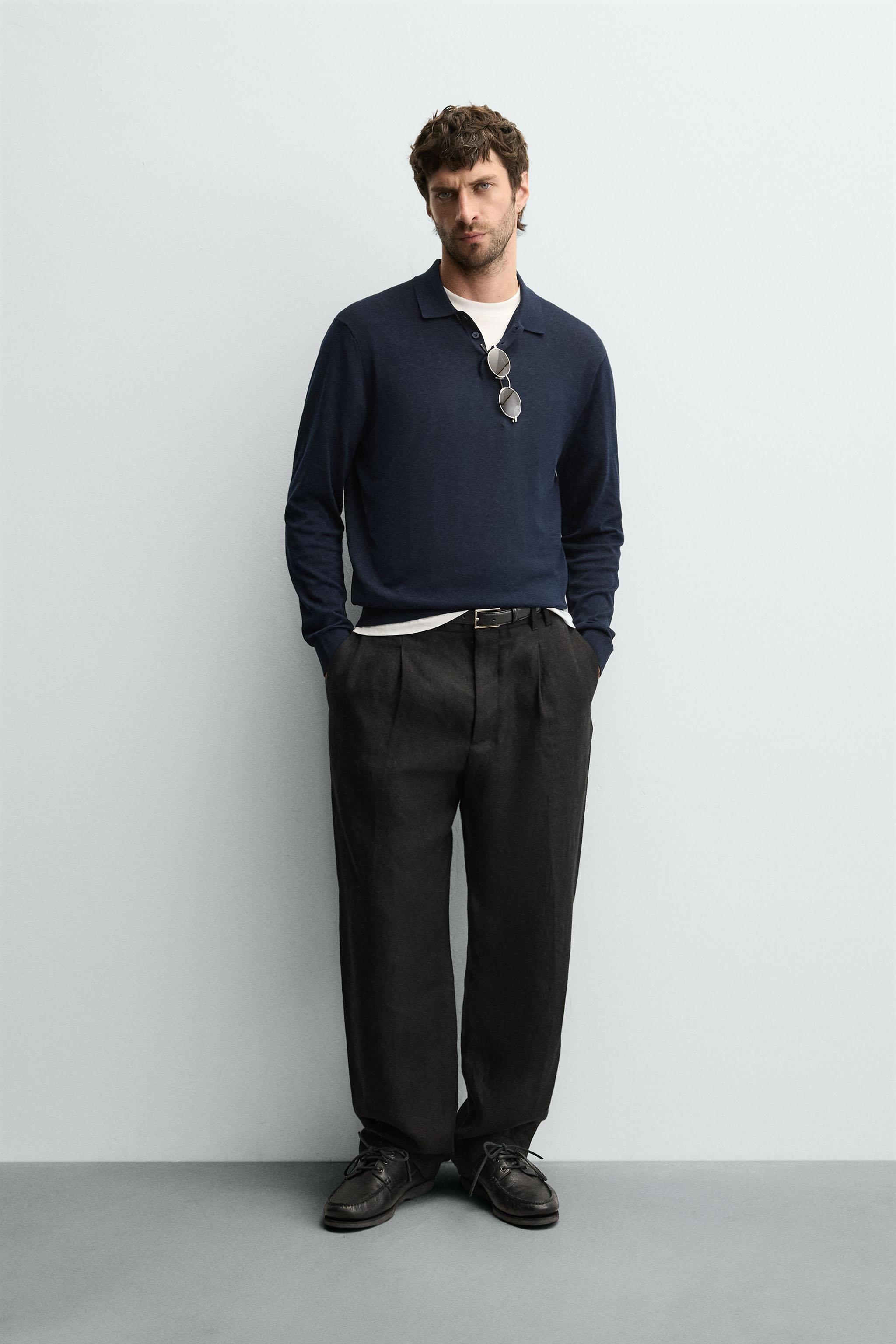 COTTON SILK KNIT POLO