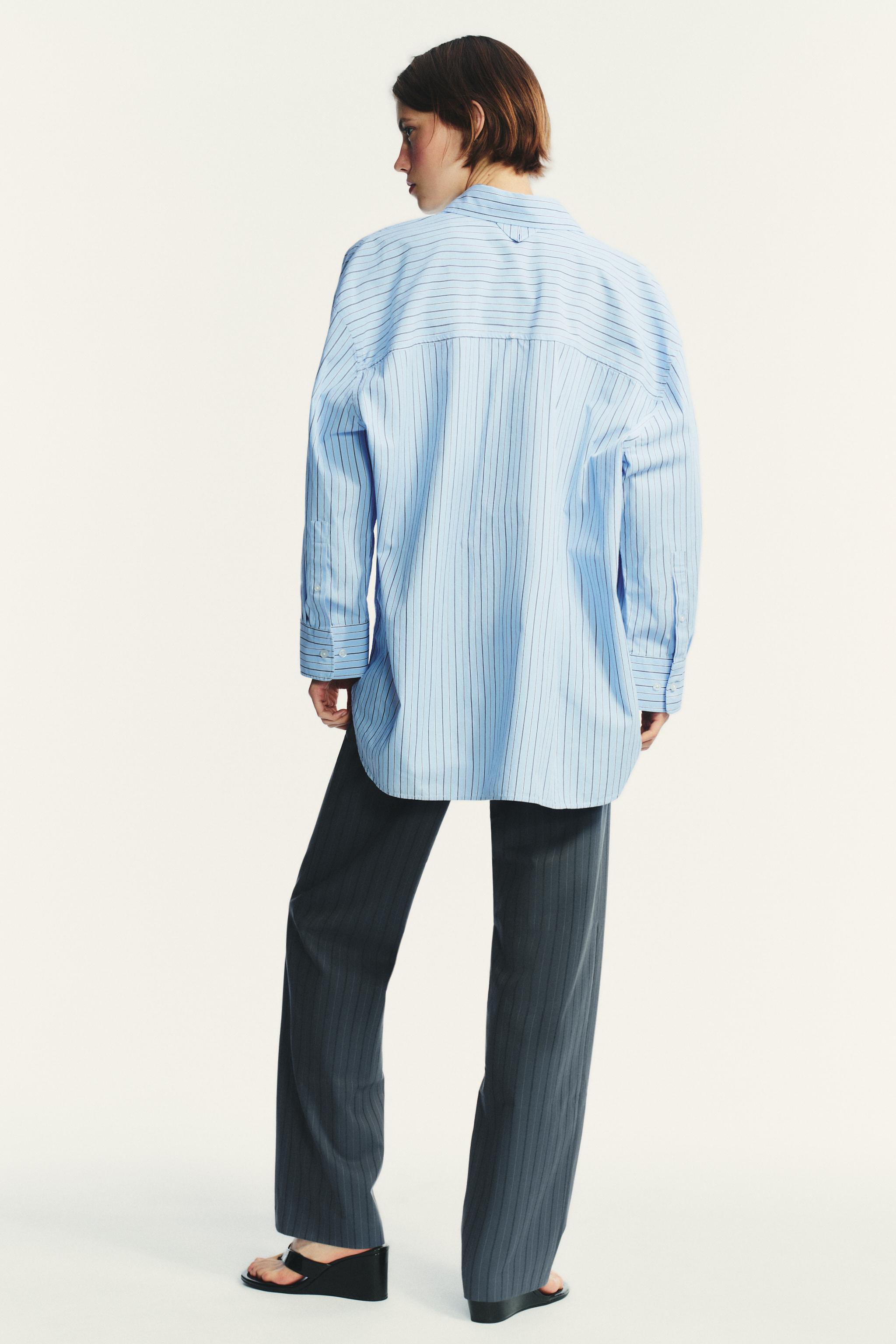 OVERSIZED STRIPED POPLIN SHIRT