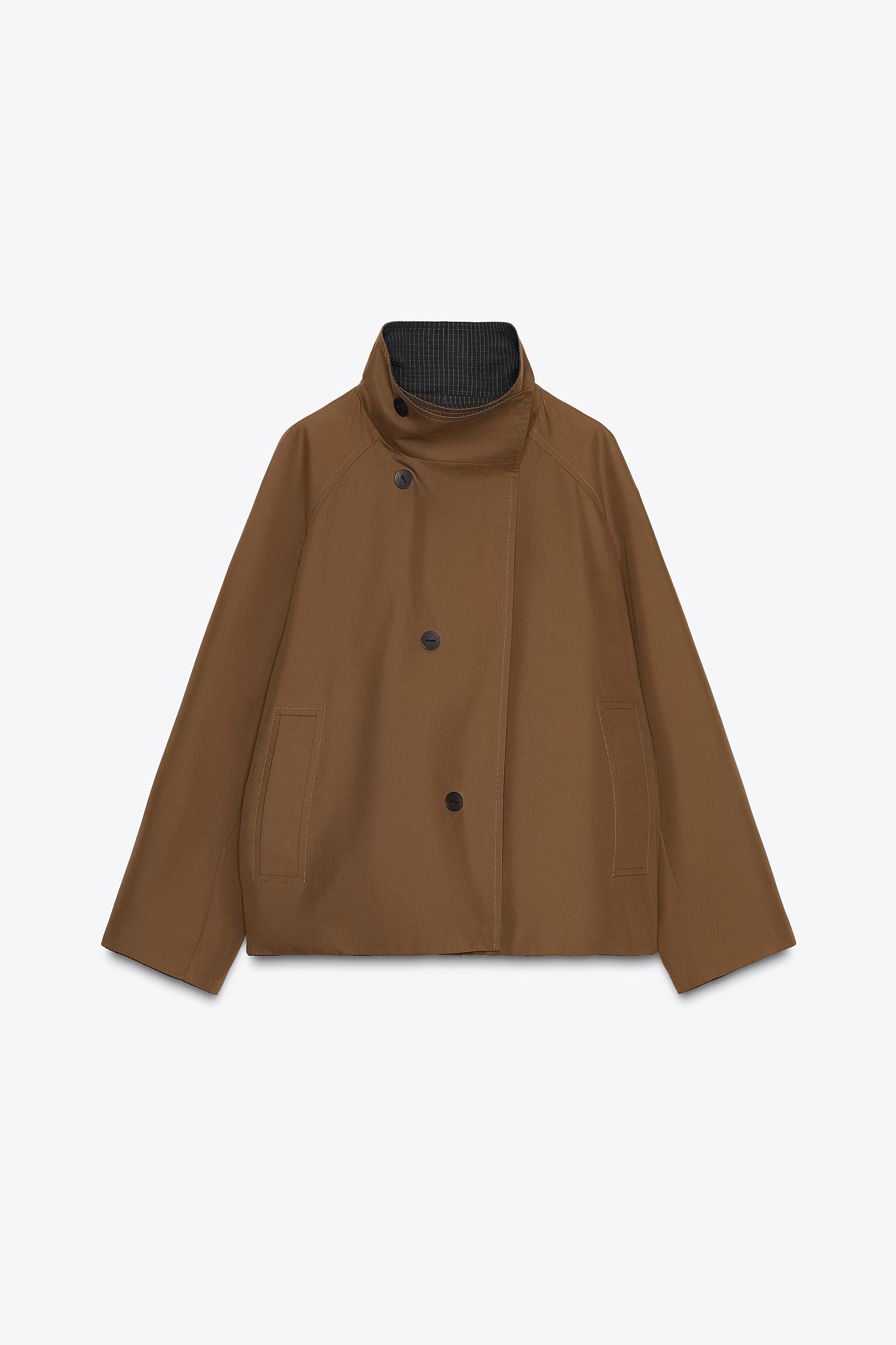 ZW COLLECTION REVERSIBLE SHORT TRENCH COAT