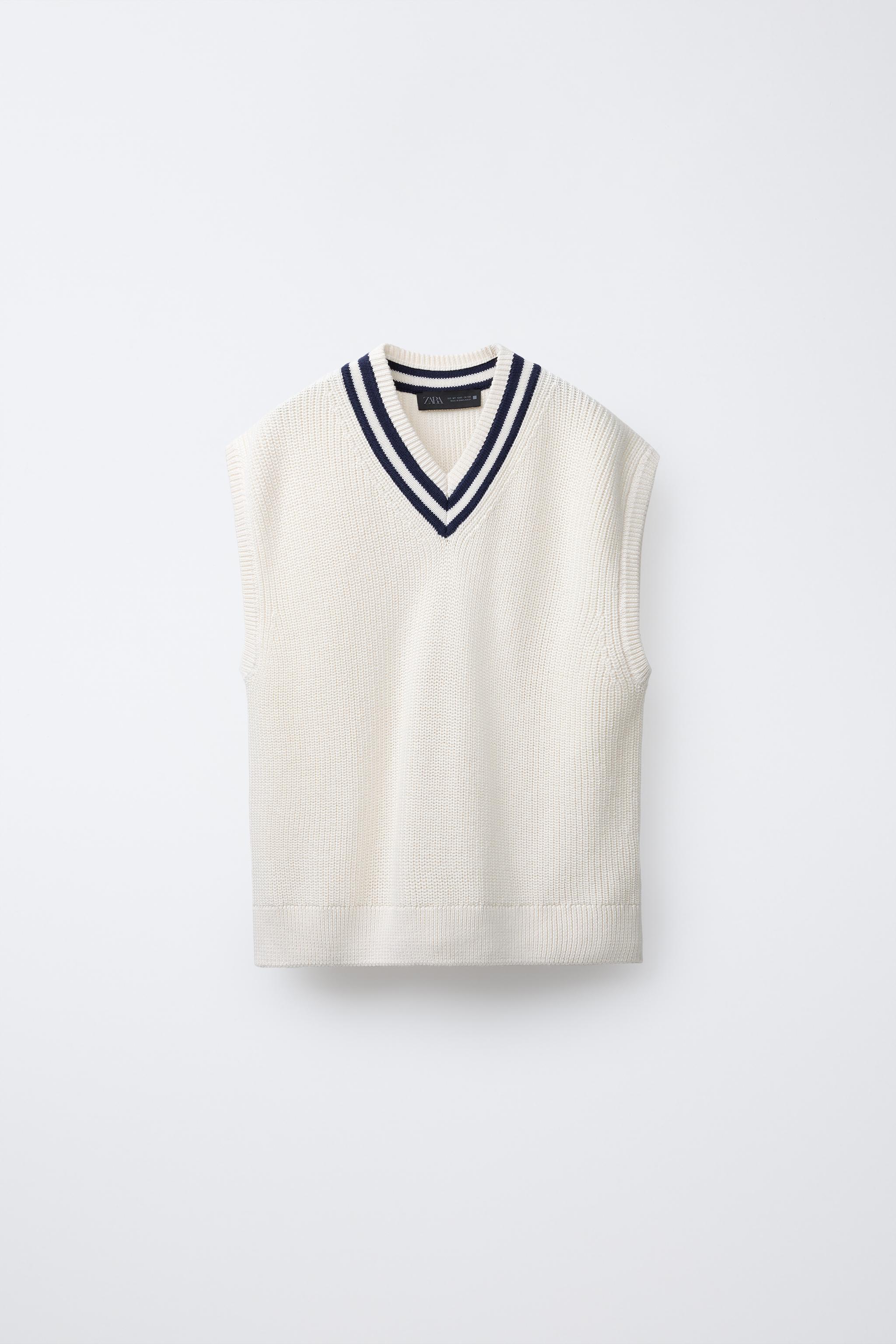 VARSITY CONTRAST KNIT VEST