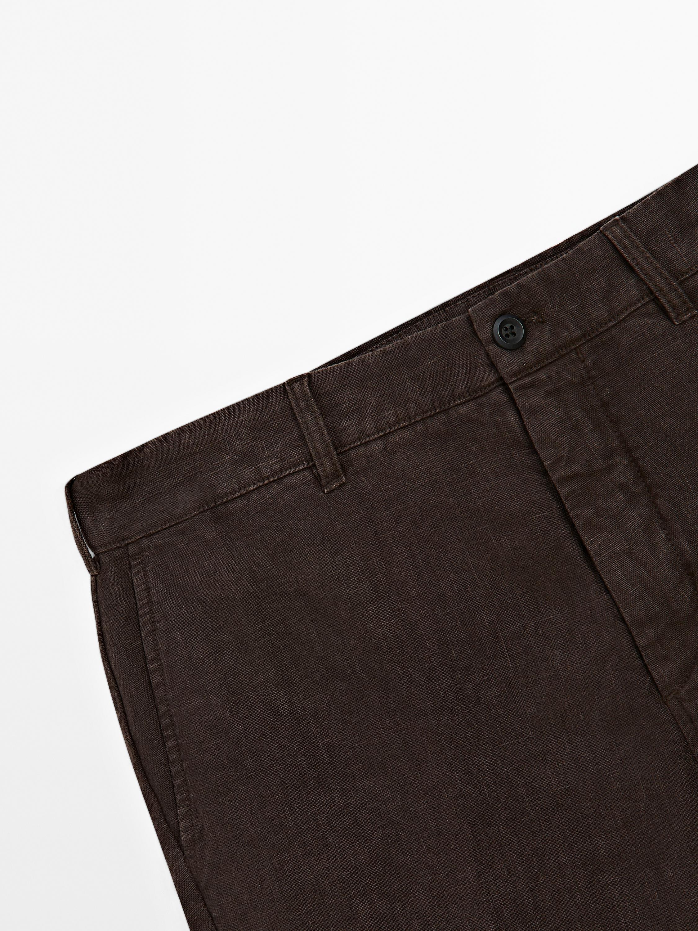 100% linen Bermuda shorts