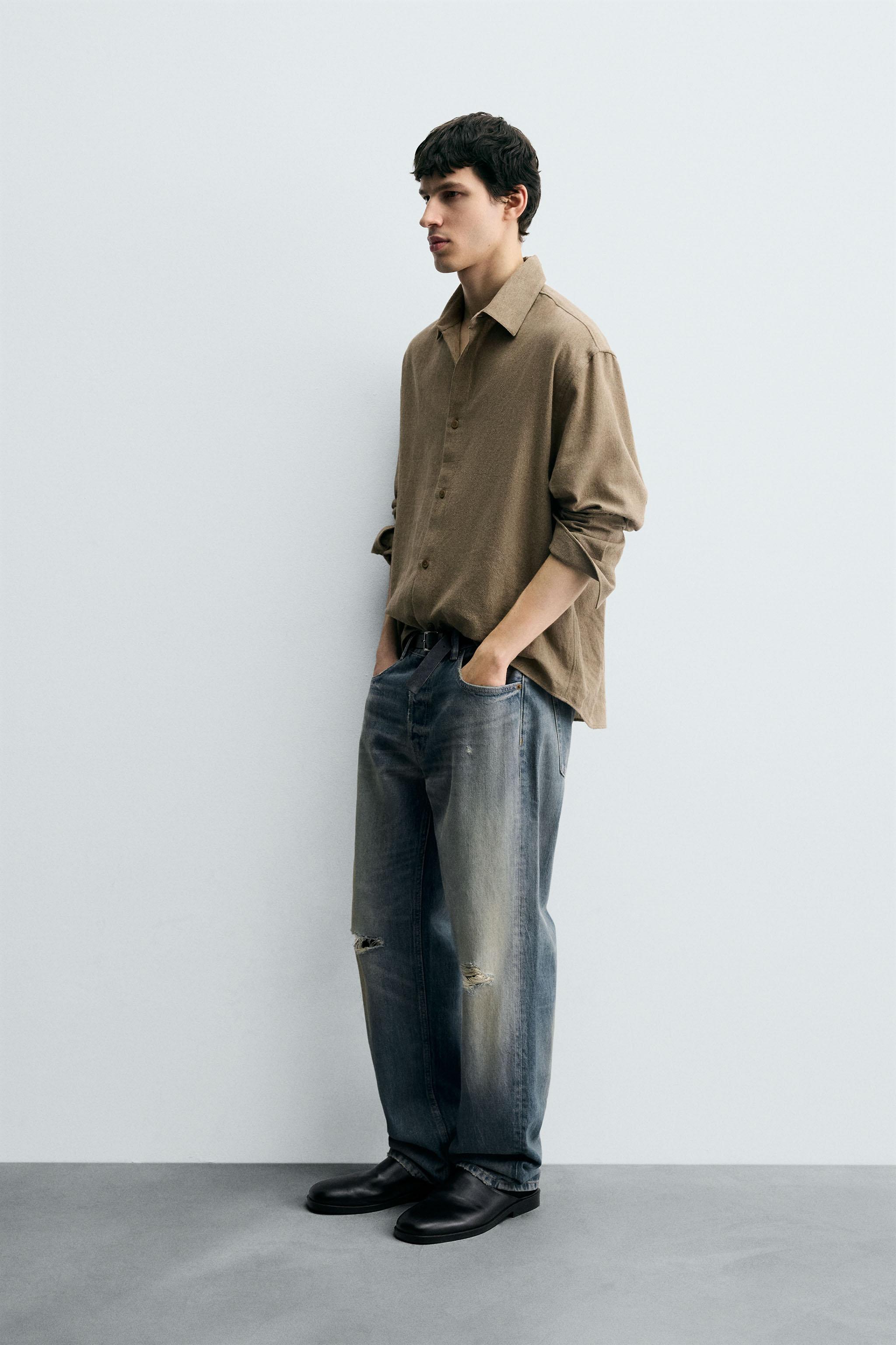 RIPPED REGULAR STRAIGHT FIT JEANS