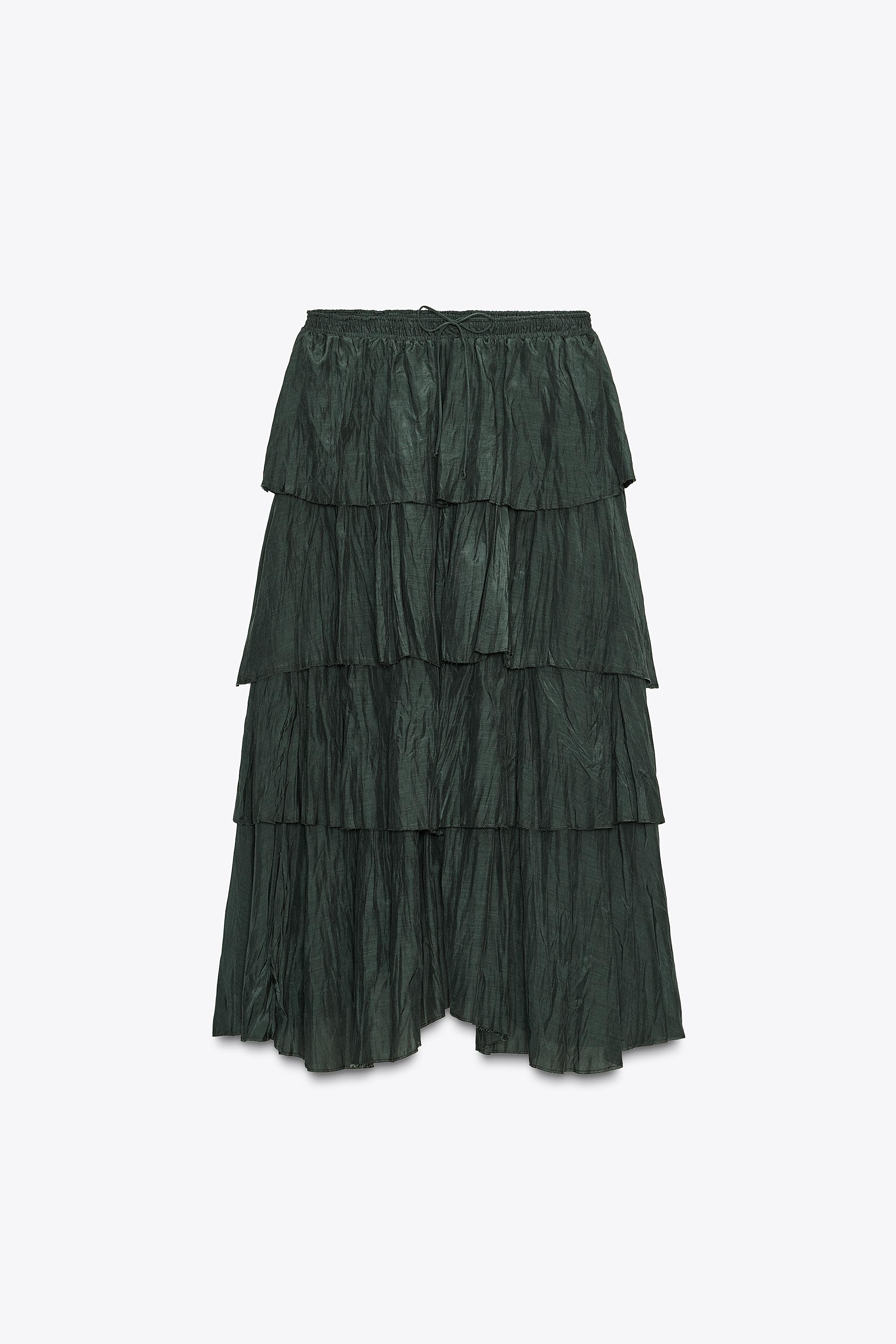 RUFFLED MIDI SKIRT ZW COLLECTION