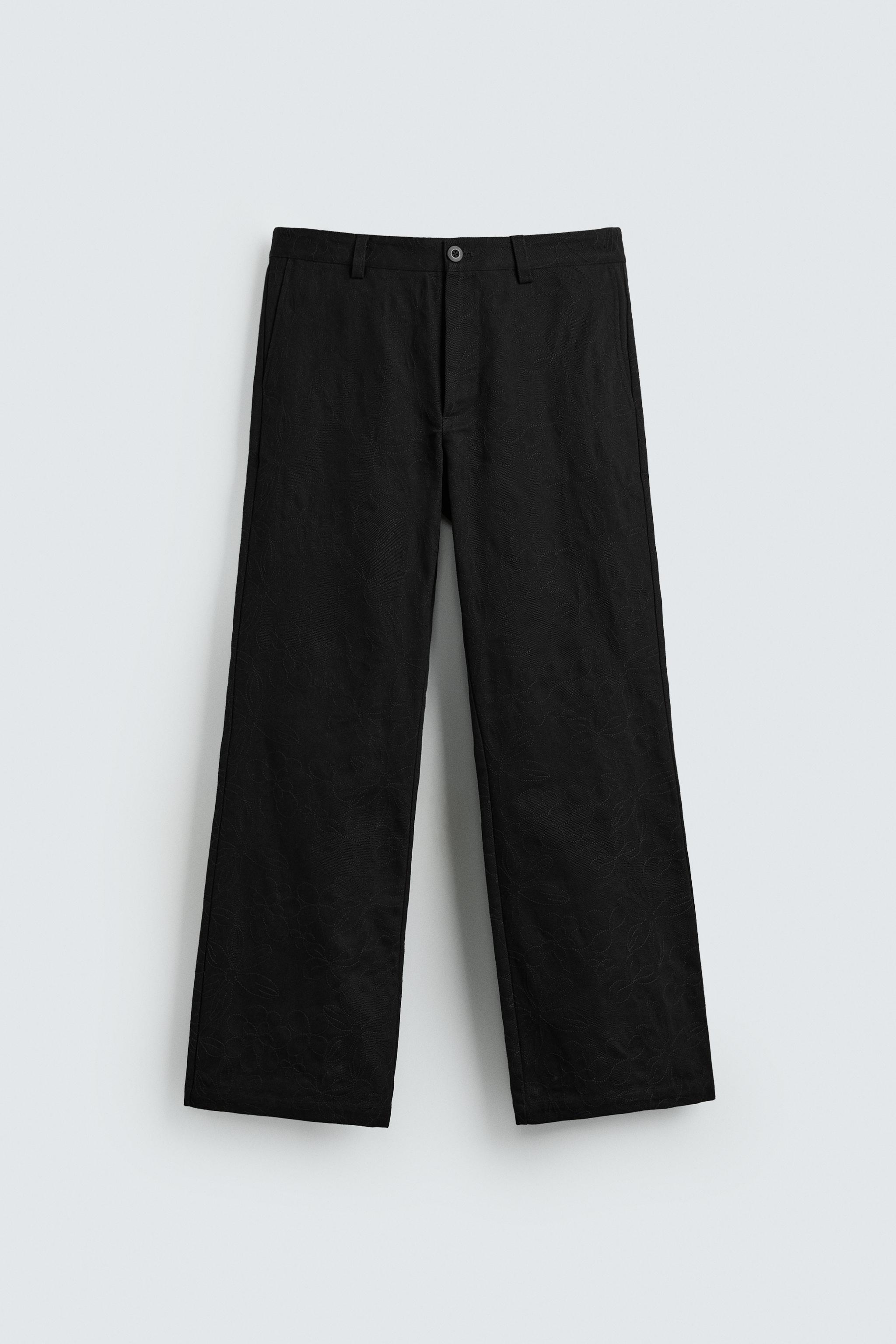 FLORAL EMBROIDERY PANTS