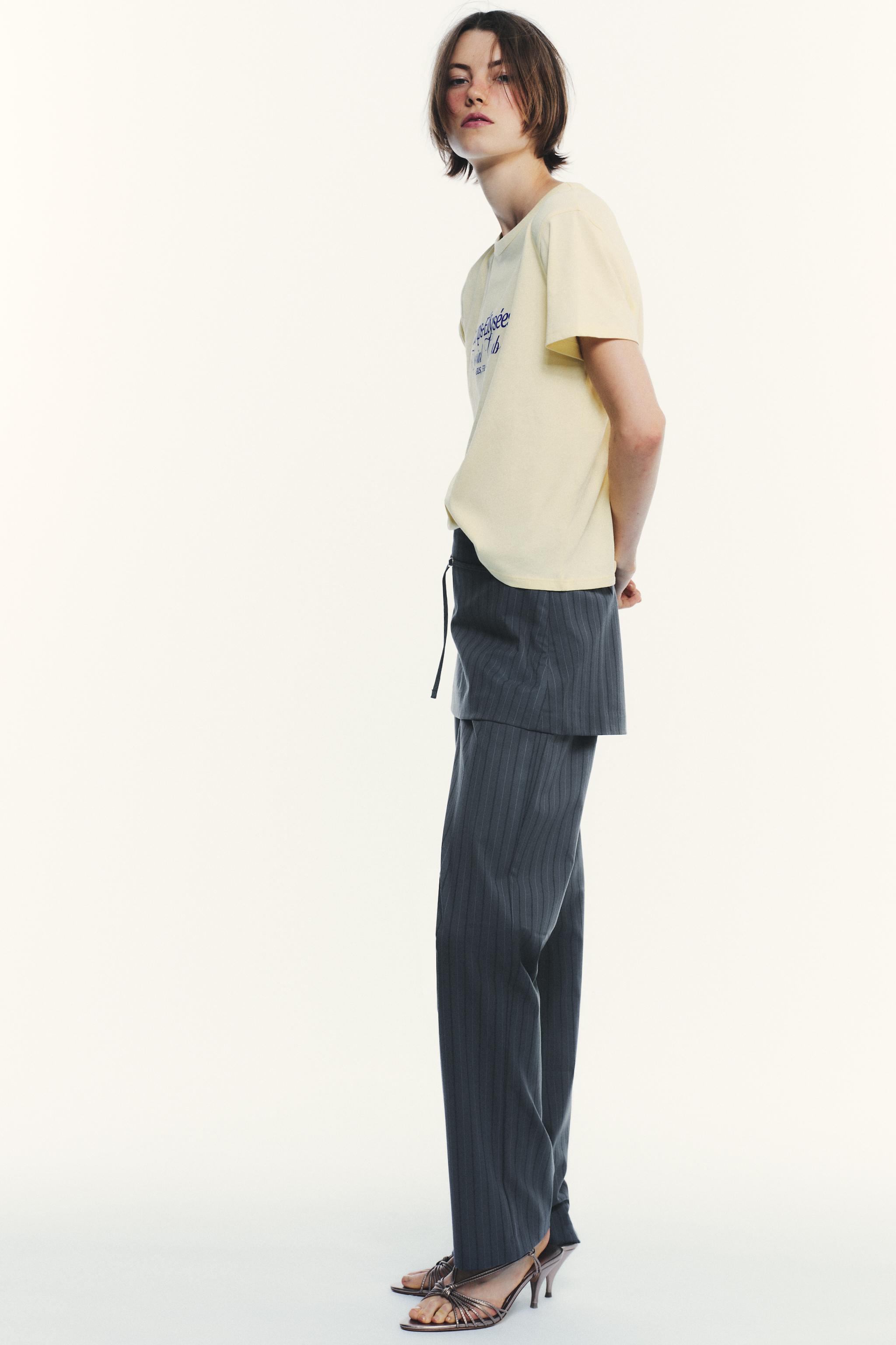 PINSTRIPE SKIRT PANTS