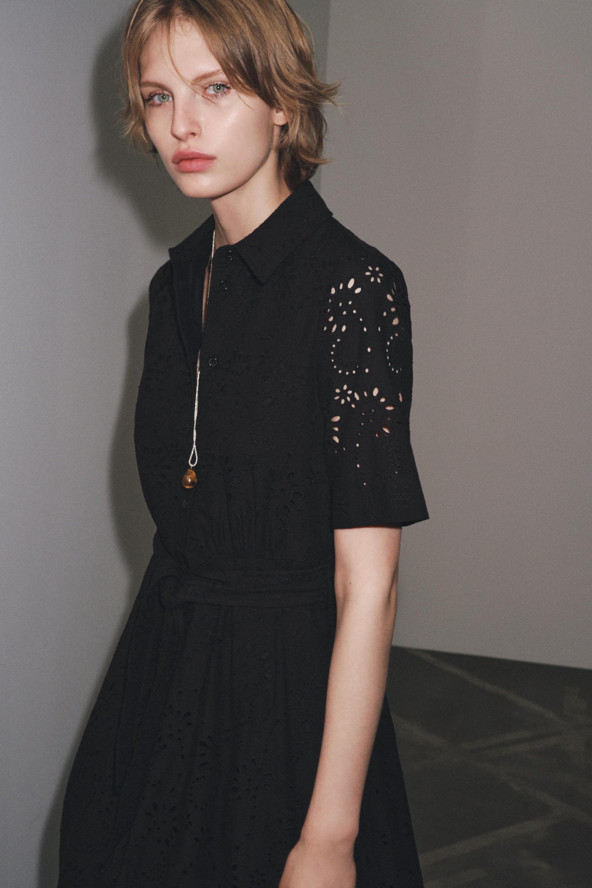 ZW COLLECTION EMBROIDERED SHIRT DRESS