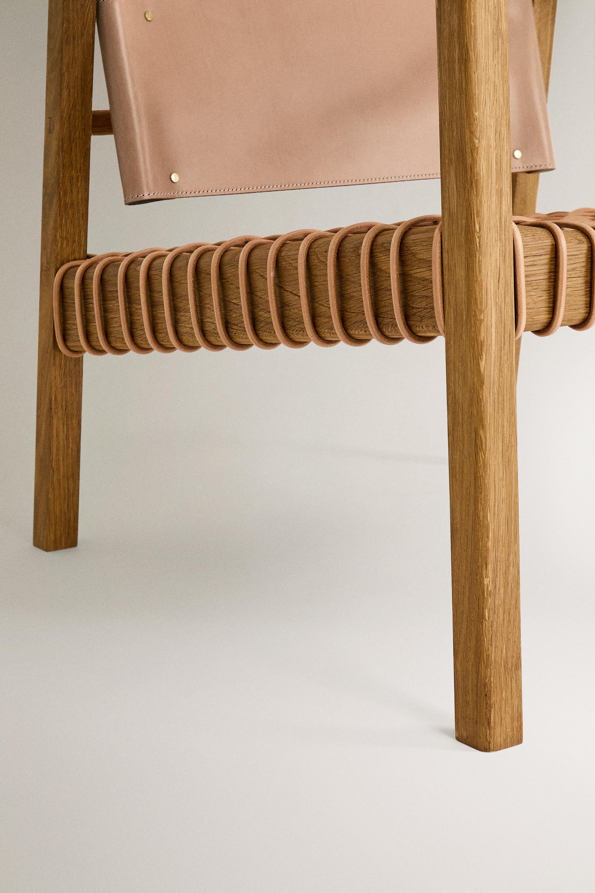 OAK WOOD LEATHER CHAIR X OTZI