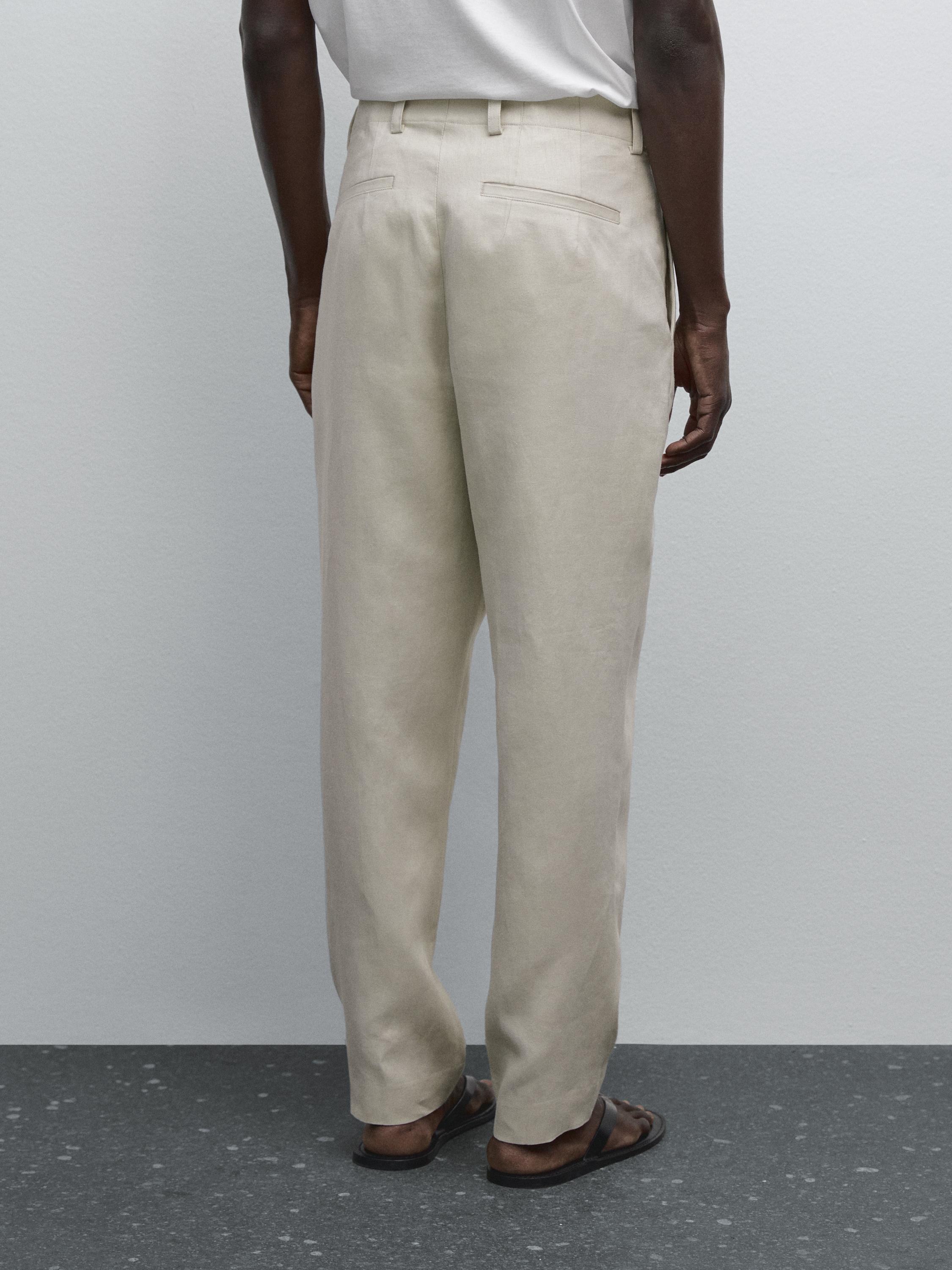 100% linen trousers