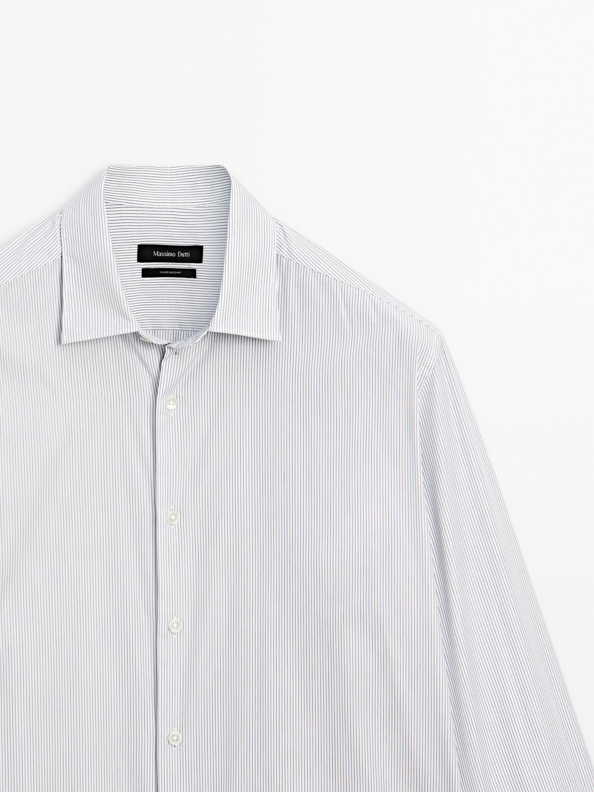 Regular fit micro-striped shirt