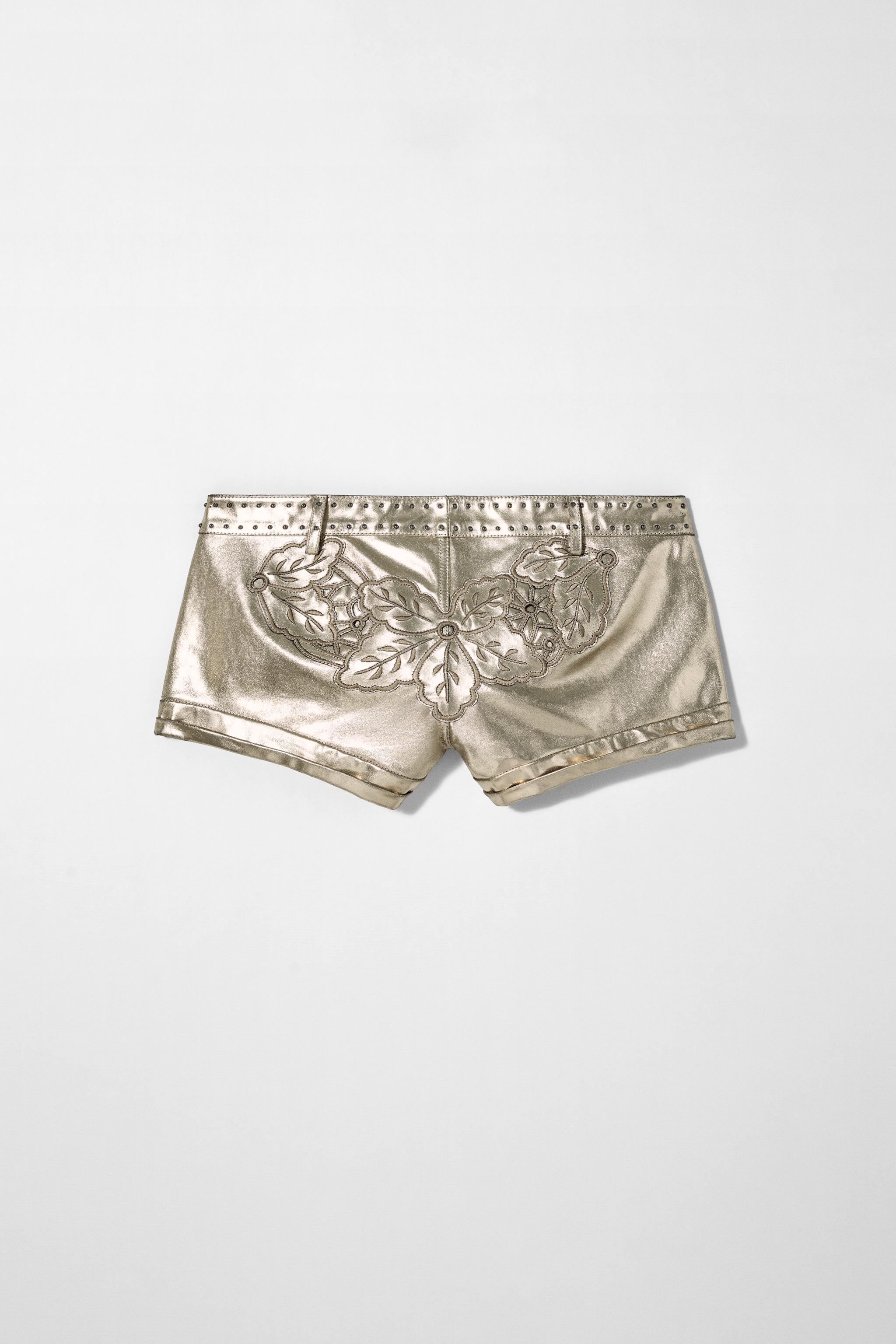 METALLIC LEATHER SHORTS KATE MOSS X ZARA