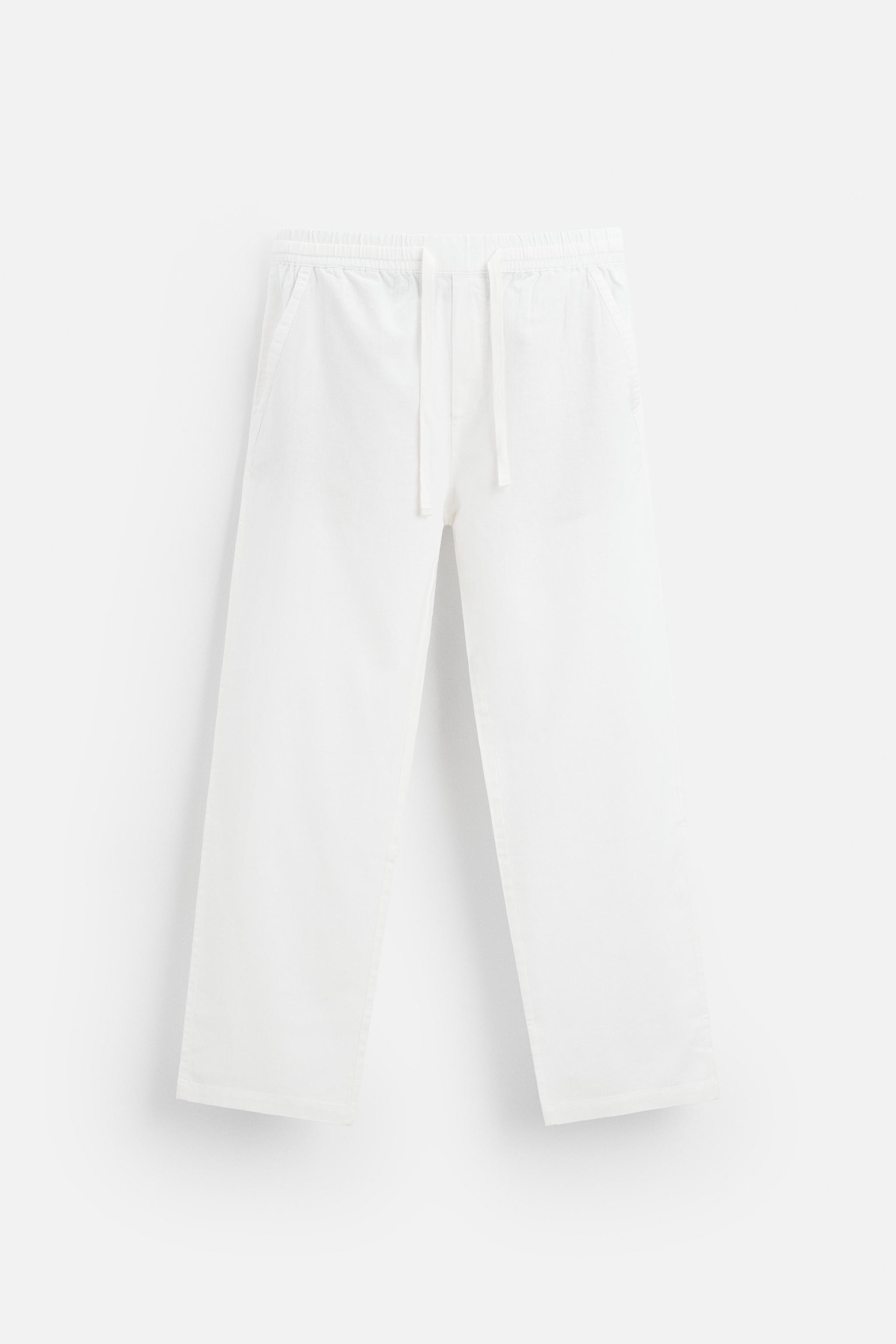 RELAXED FIT COTTON LINEN PANTS