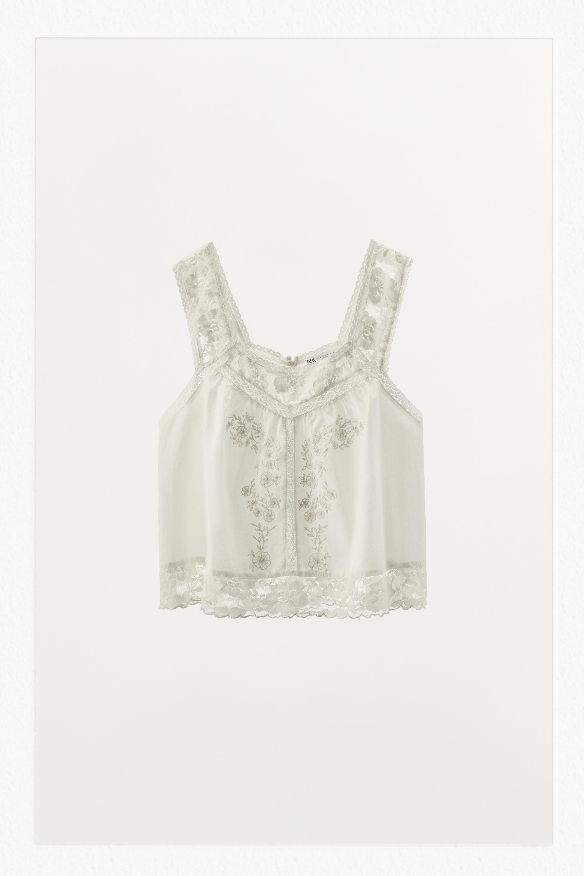 LIMITED EDITION EMBROIDERED LACE STRAPPY TOP