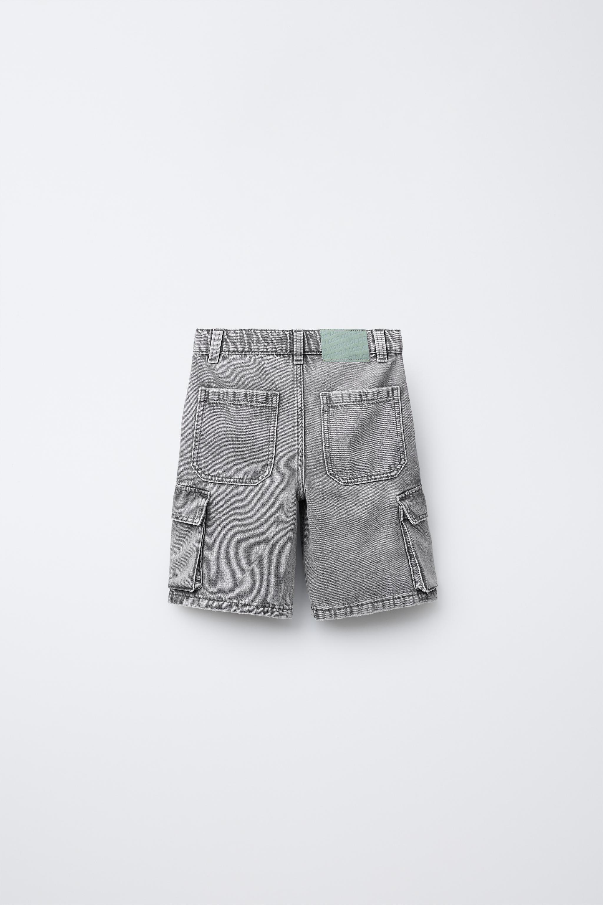 MULTICARGO WIDE DENIM SHORTS