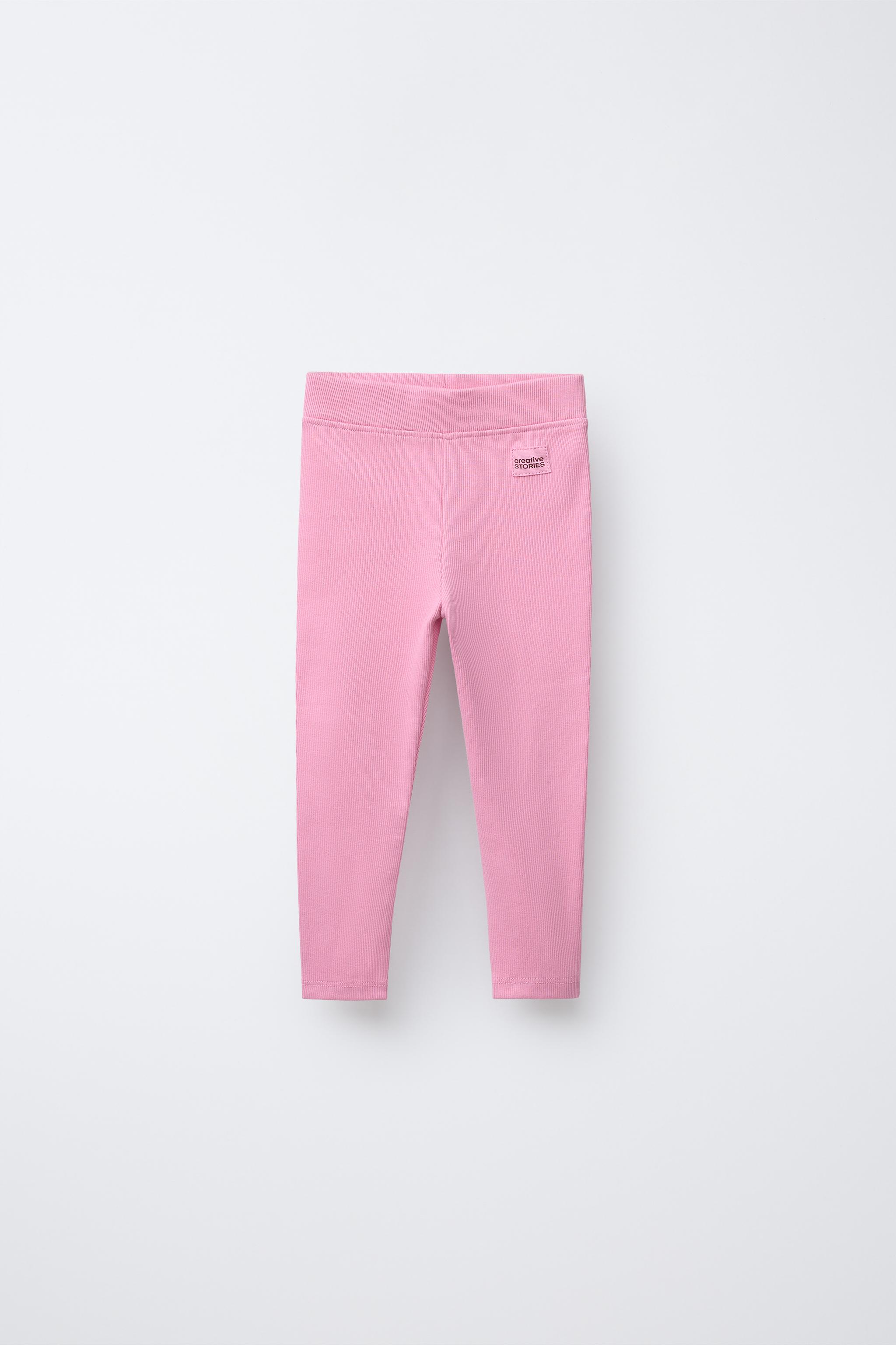 LABEL DETAIL RIBBED LEGGINGS