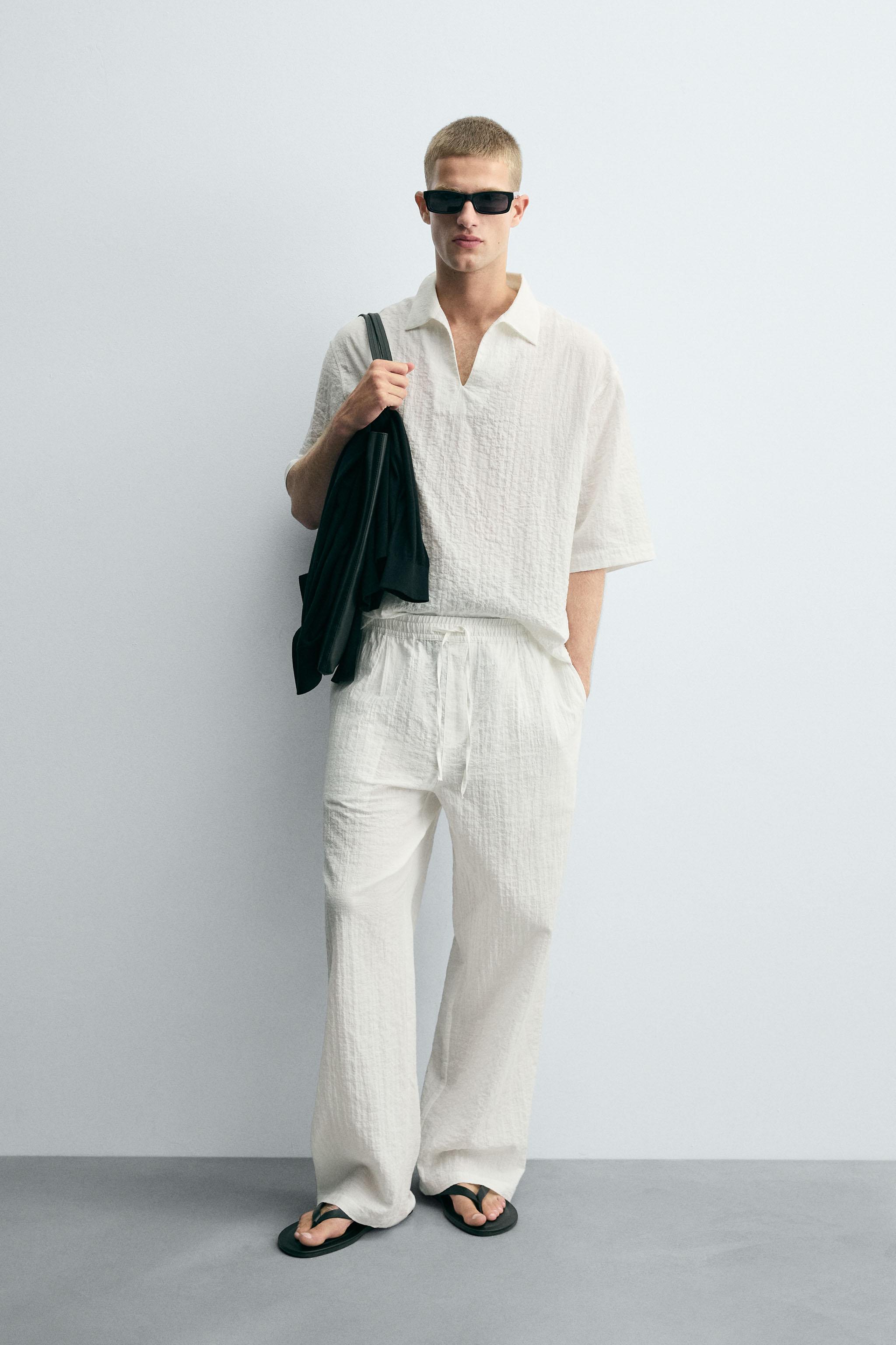 TEXTURED RELAXED FIT PANTS