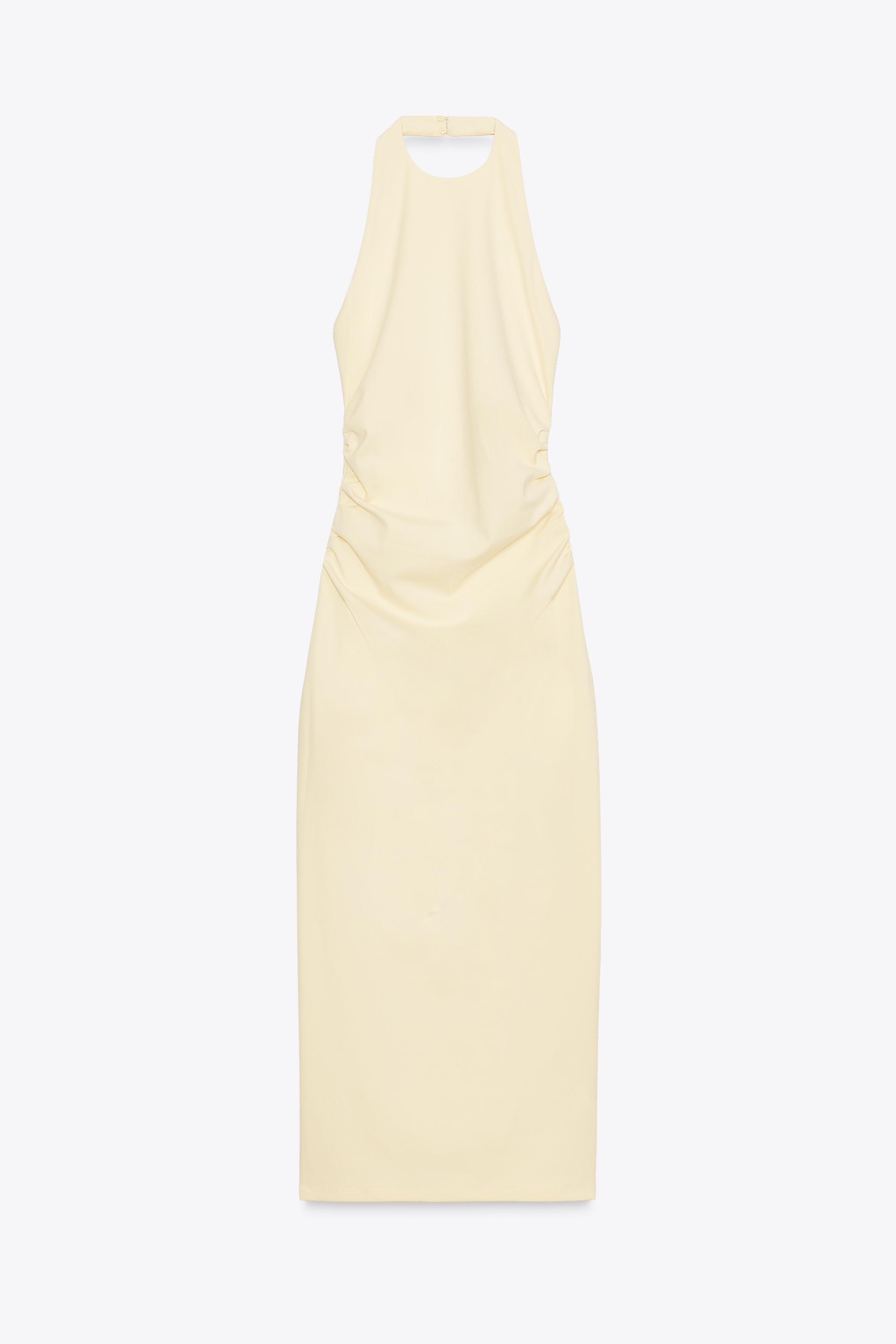 DRAPED HALTER DRESS