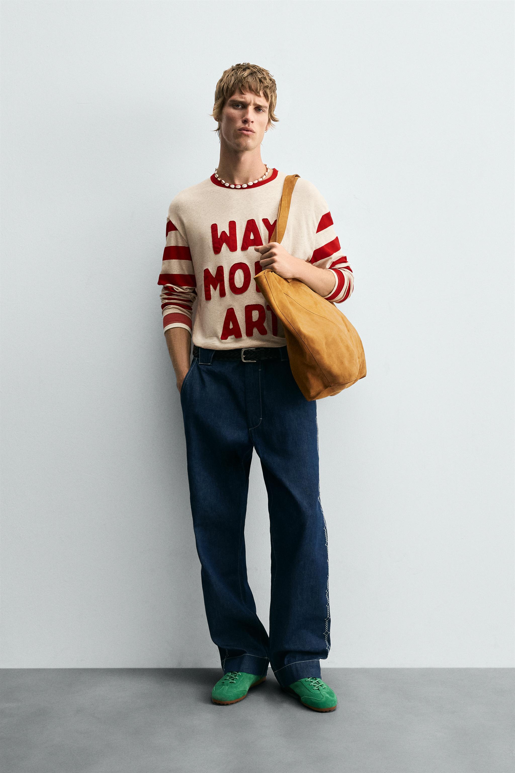 STRIPED COMBINATION T-SHIRT