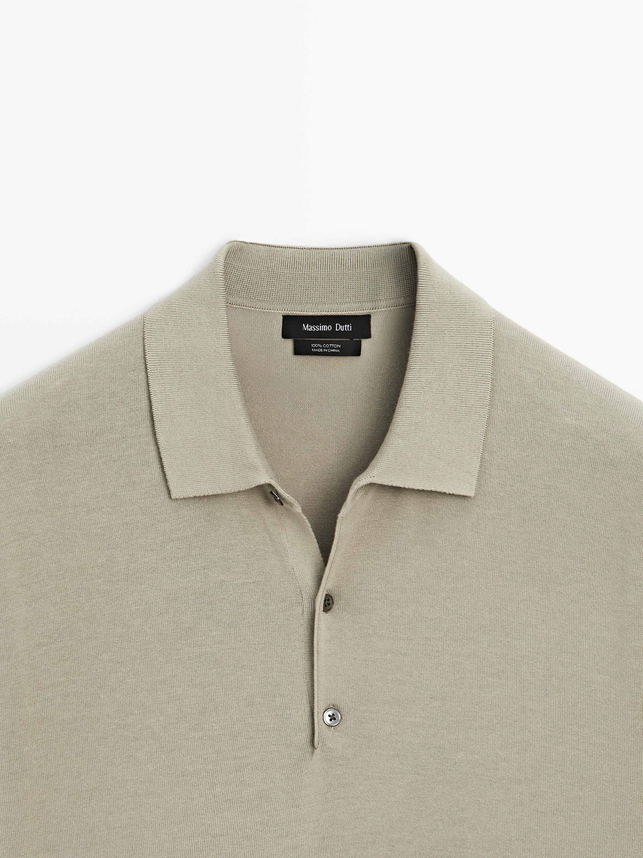 Short sleeve knit polo shirt