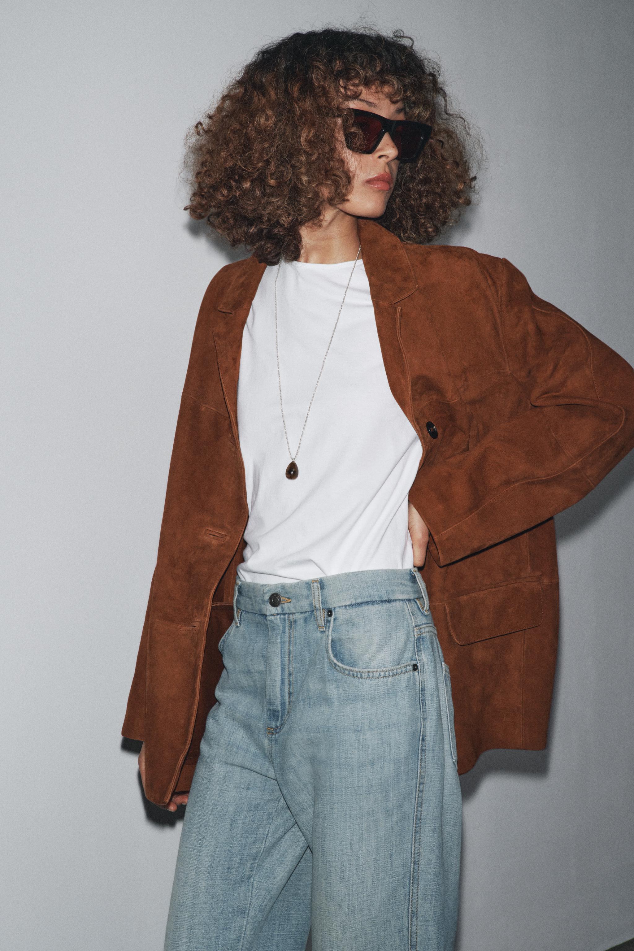 ZW COLLECTION LIMITED EDITION OVERSIZED SUEDE LEATHER BLAZER