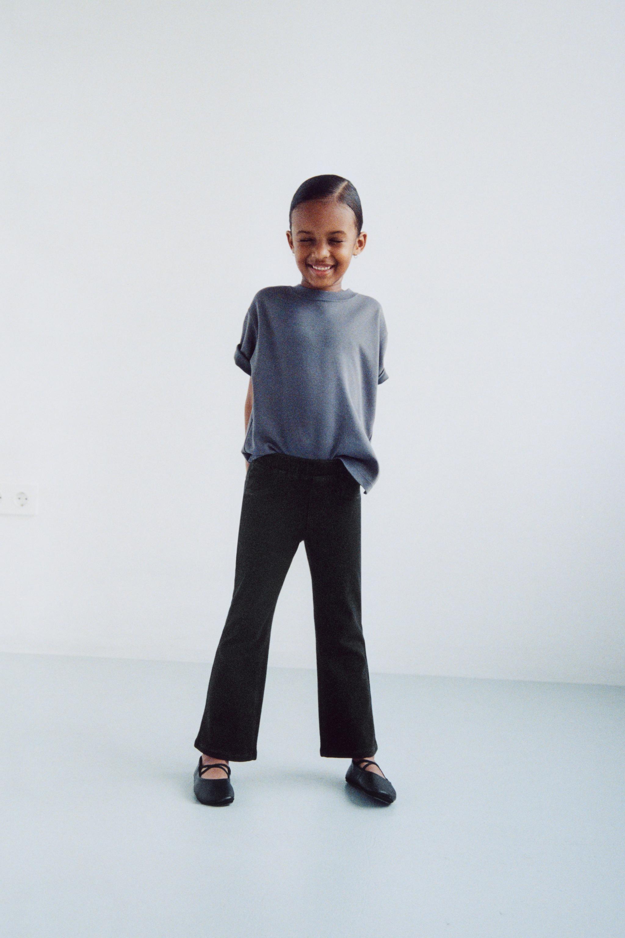 DENIM EFFECT FLARE LEGGINGS