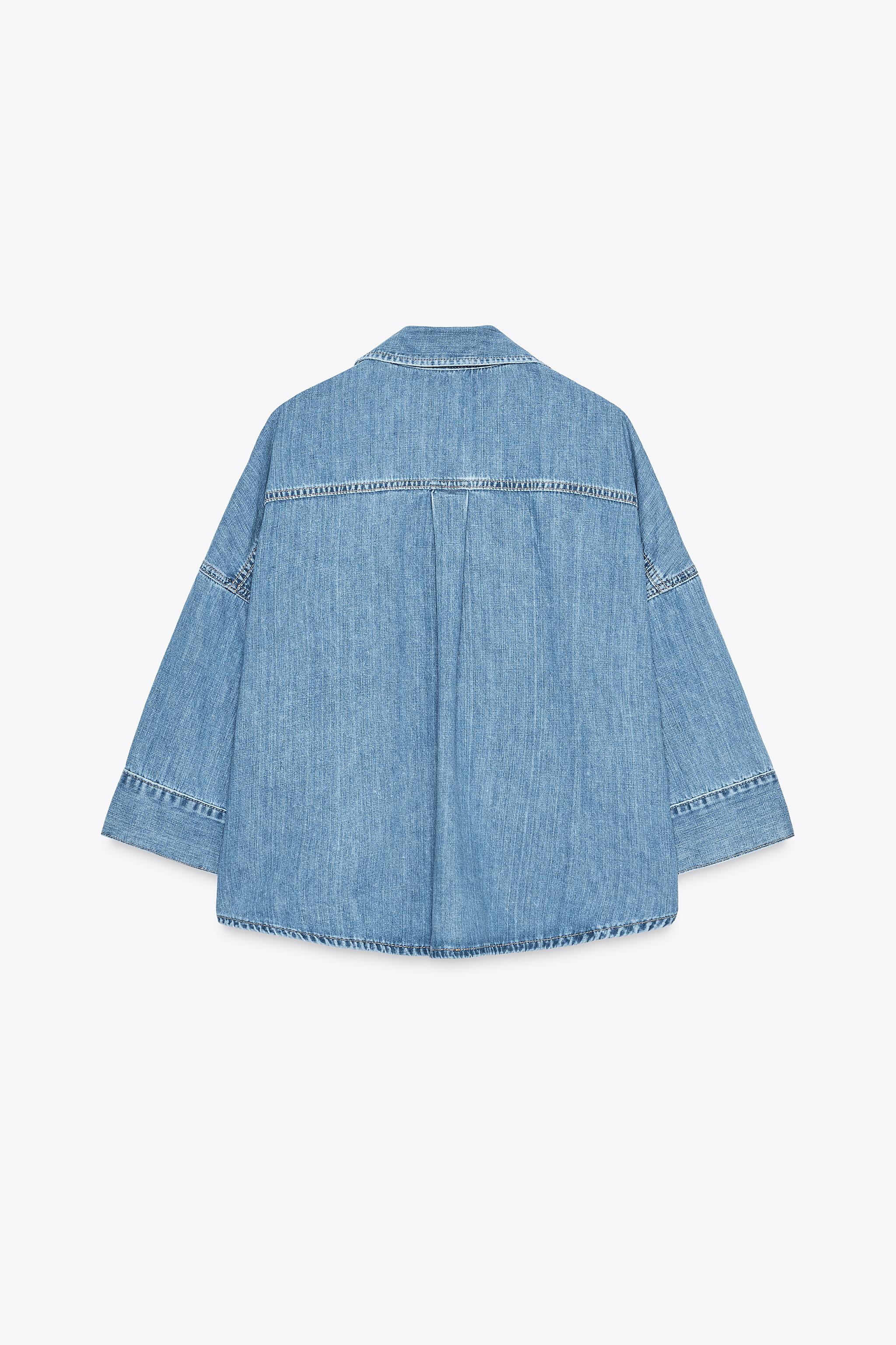 Z1975 FLOWY WIDE-SLEEVE DENIM SHIRT