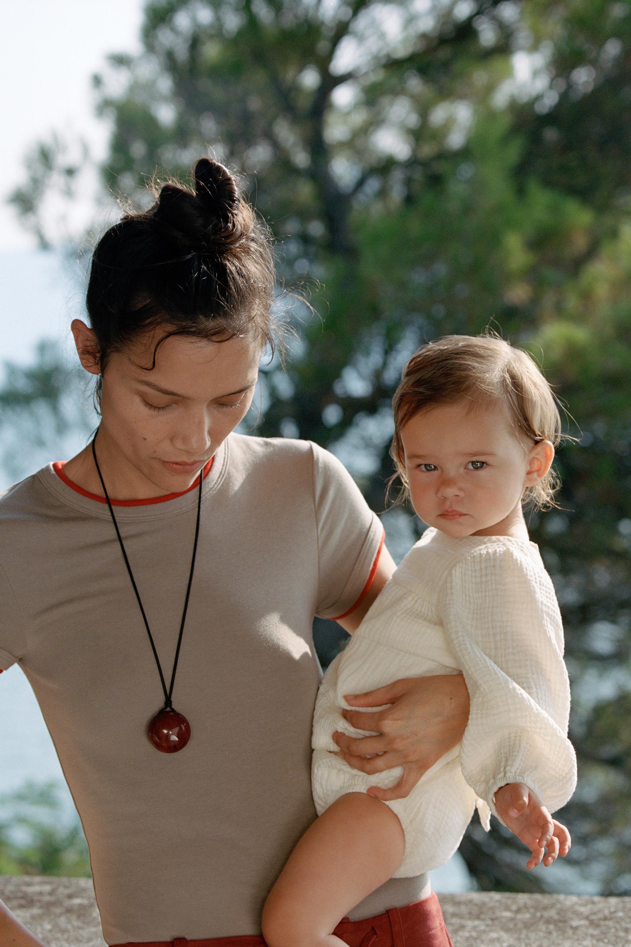 COTTON GAUZE DRESS AND BLOOMERS