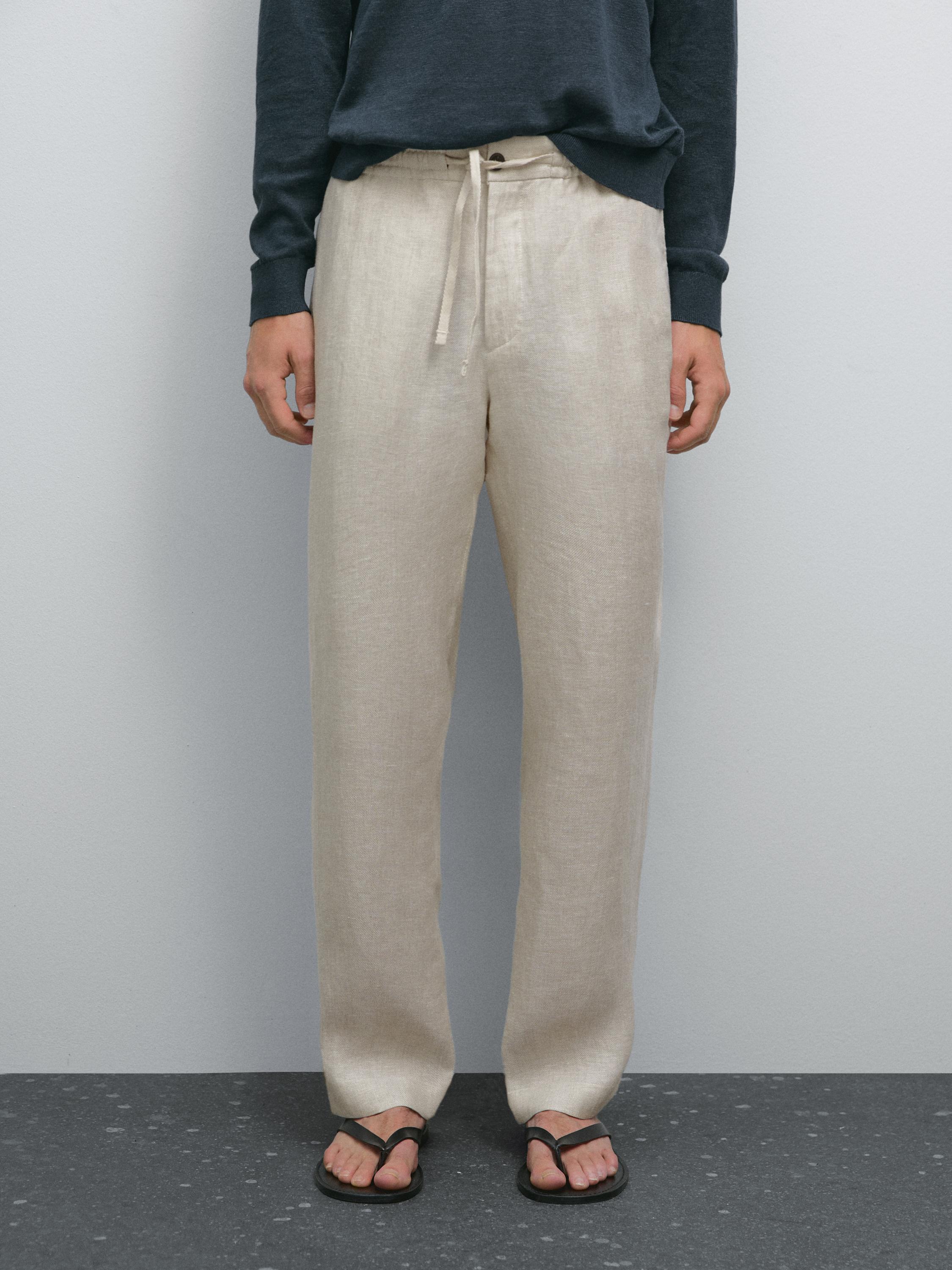 Total look linen trousers