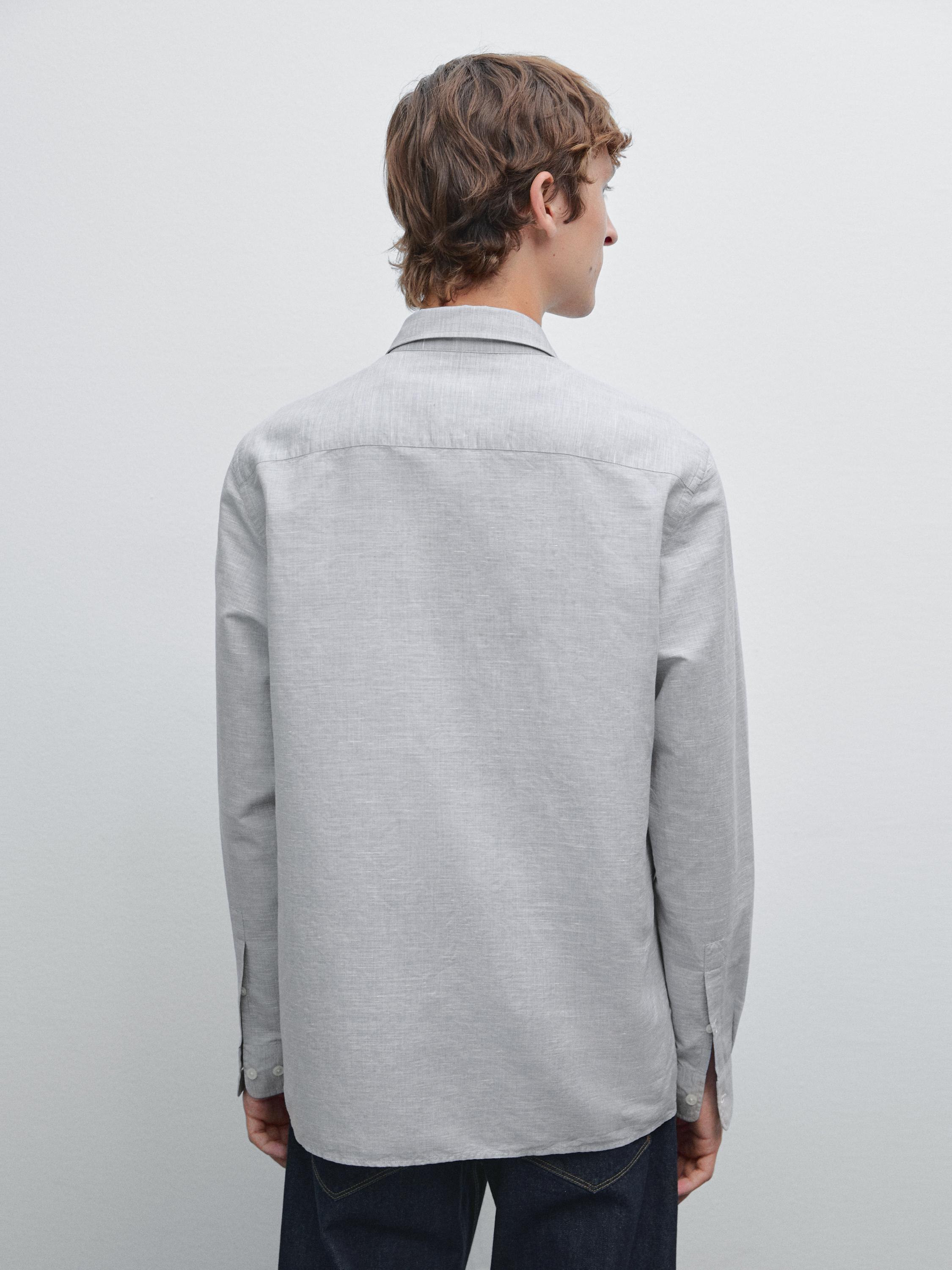 Regular fit flecked shirt