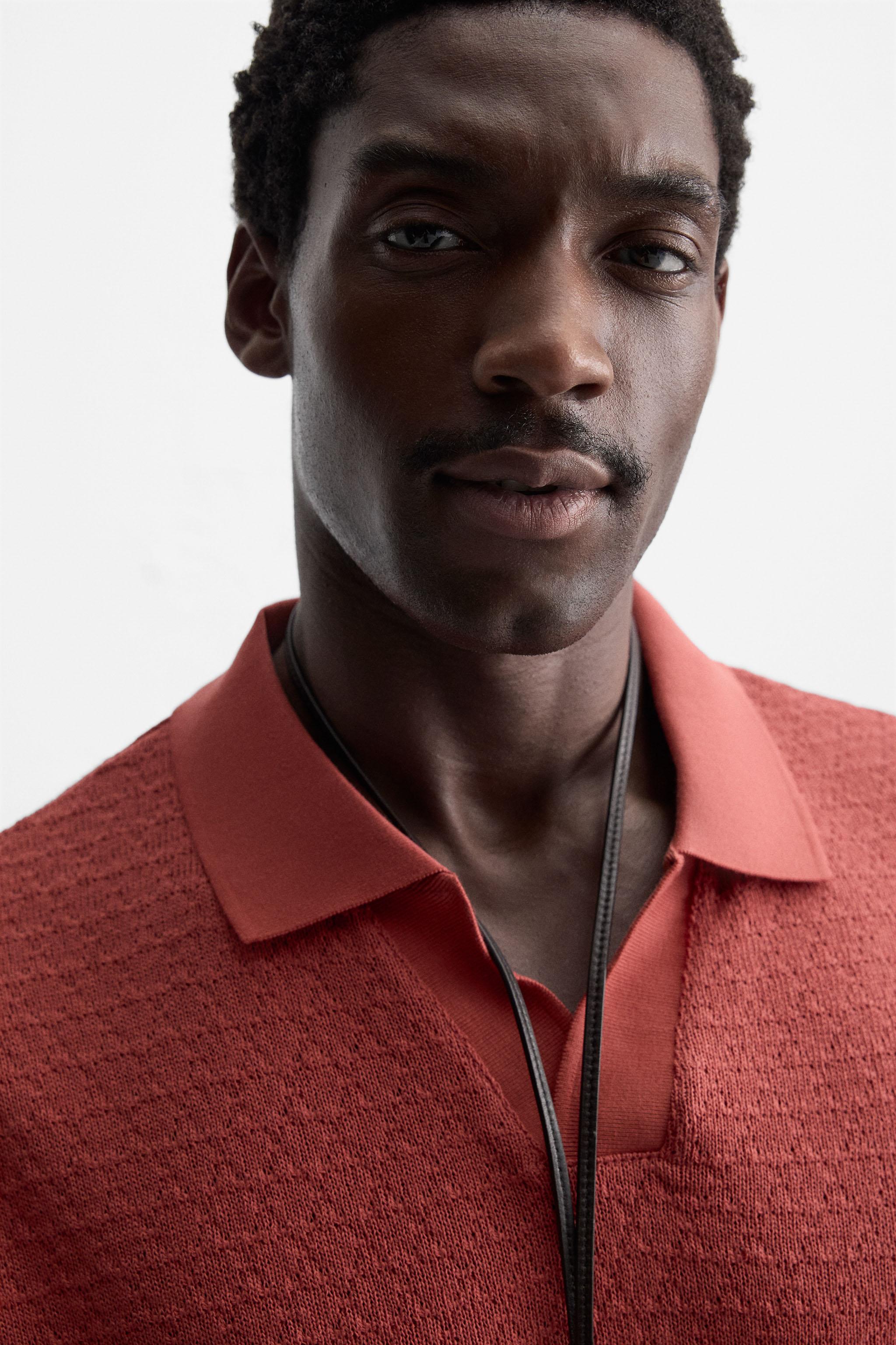 GEOMETRIC JACQUARD POLO SHIRT