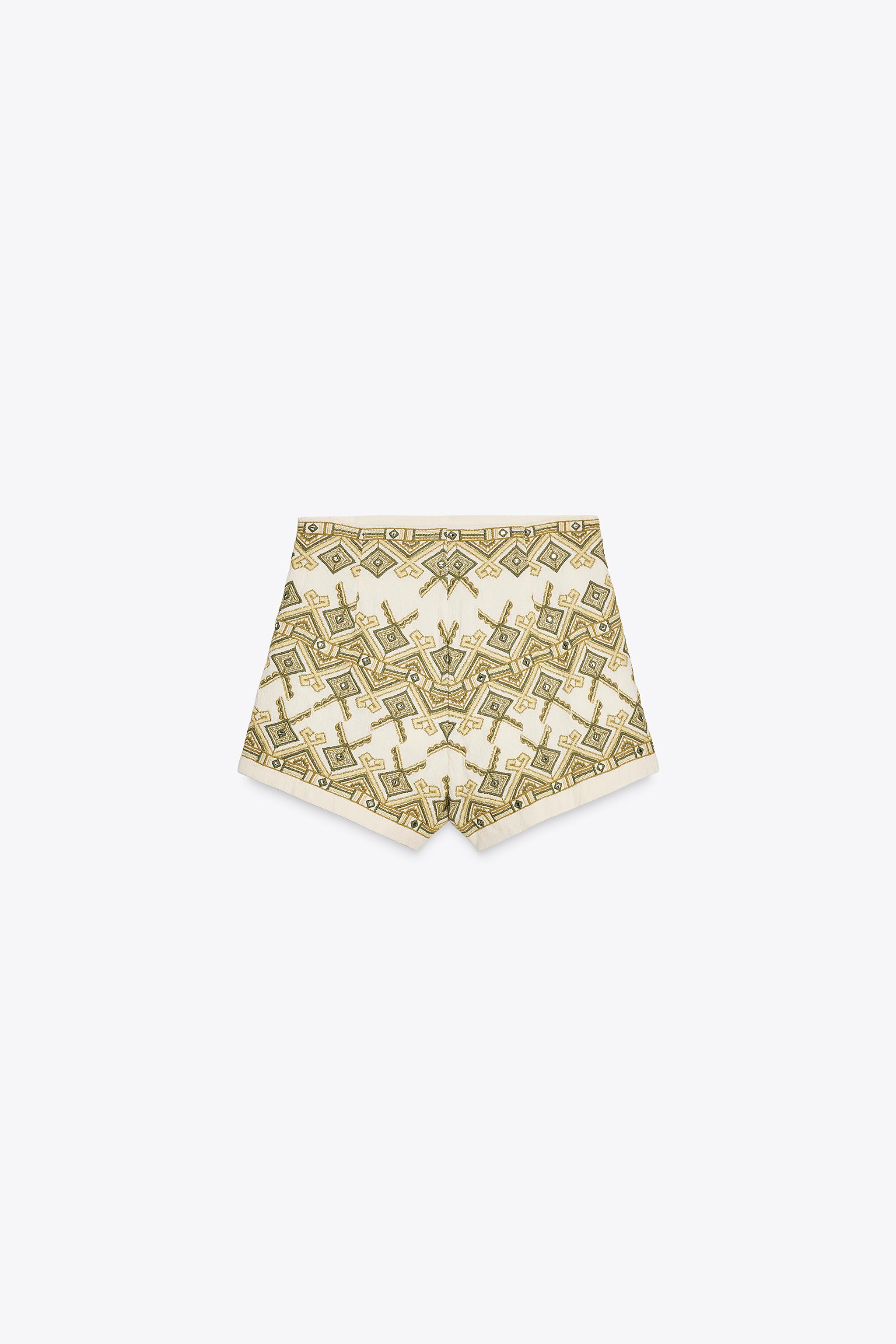 EMBROIDERED MIRROR SHORTS