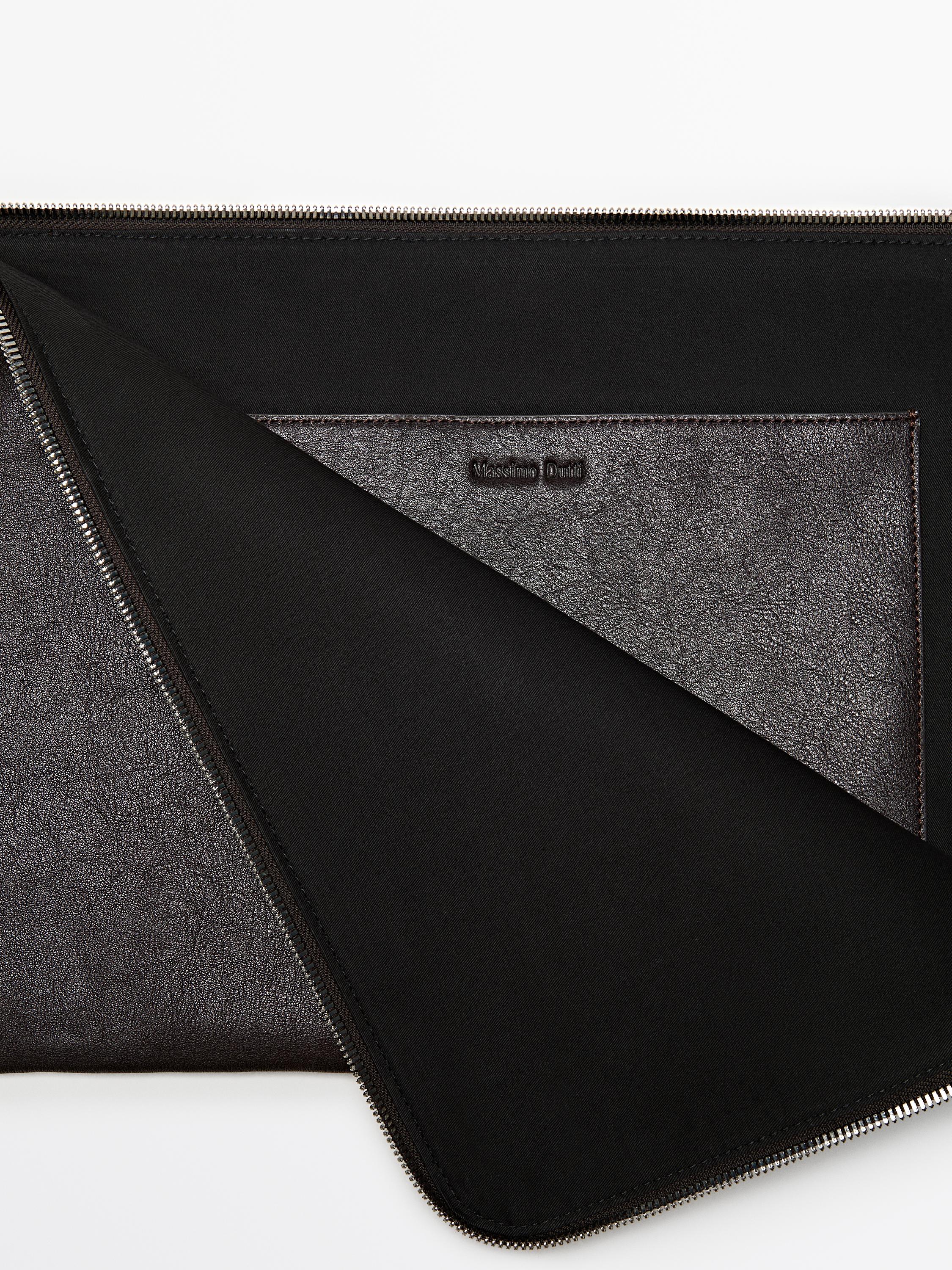 Nappa leather pouch clutch