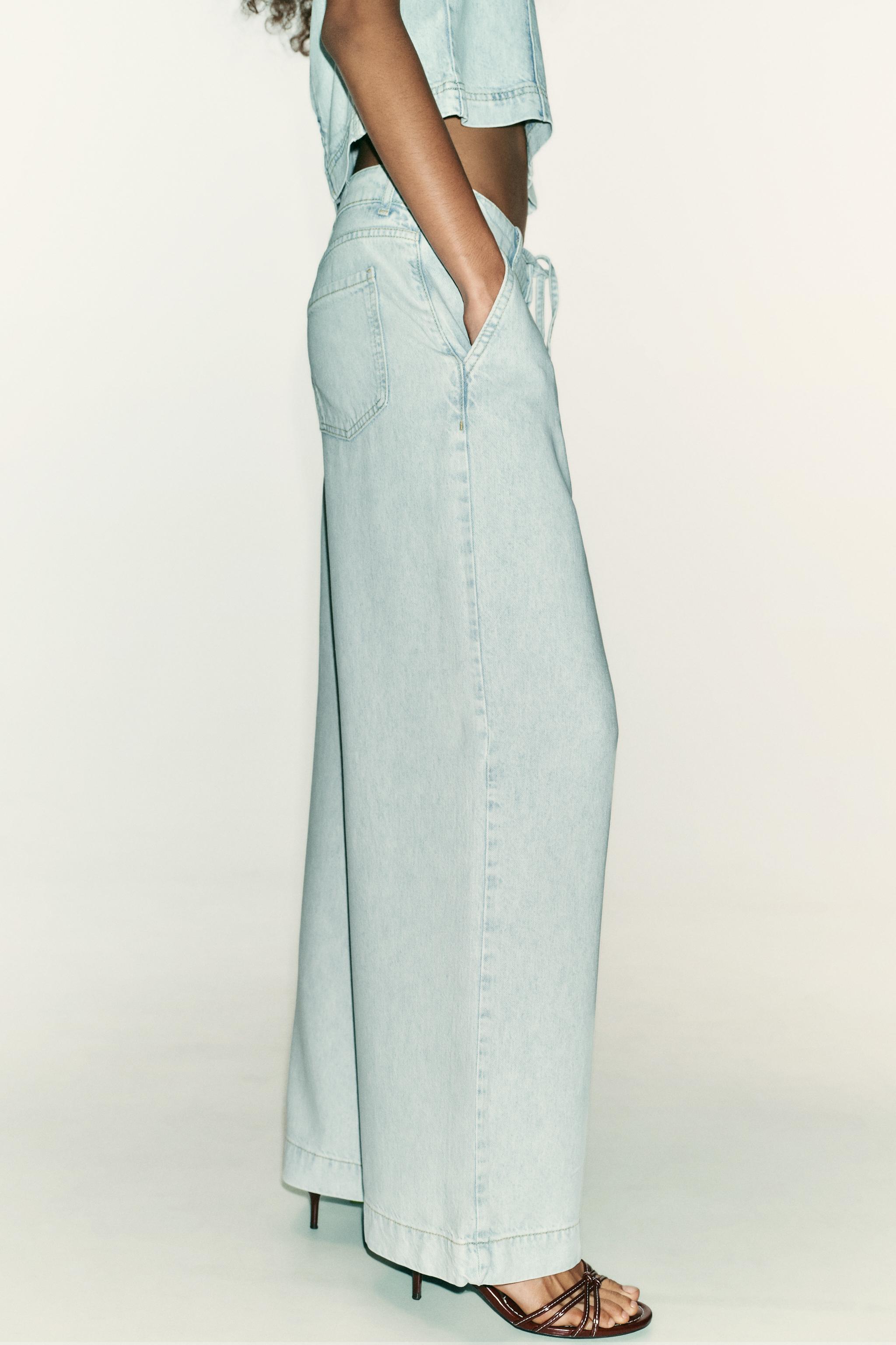 Z1975 HIGH WAIST WIDE LEG JEANS WITH LACES