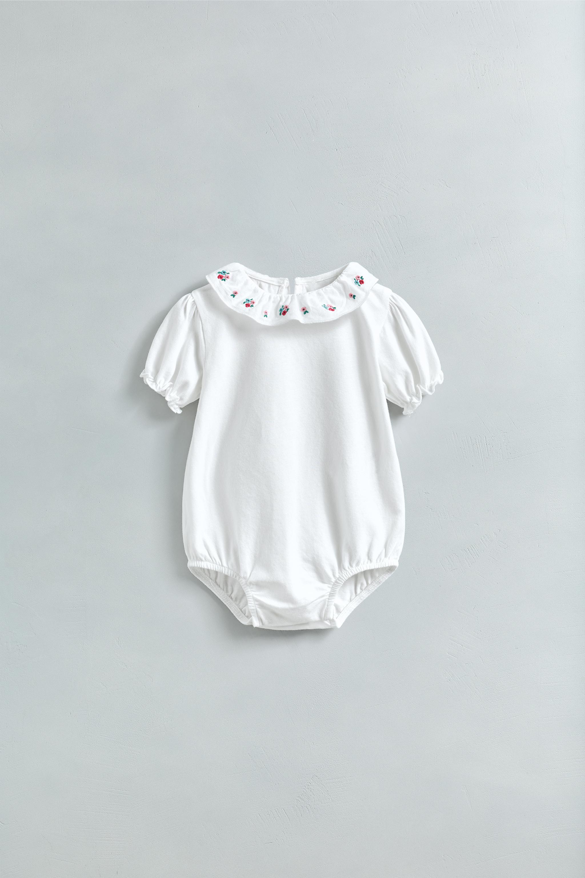 FLORAL EMBROIDERED COLLAR BODYSUIT