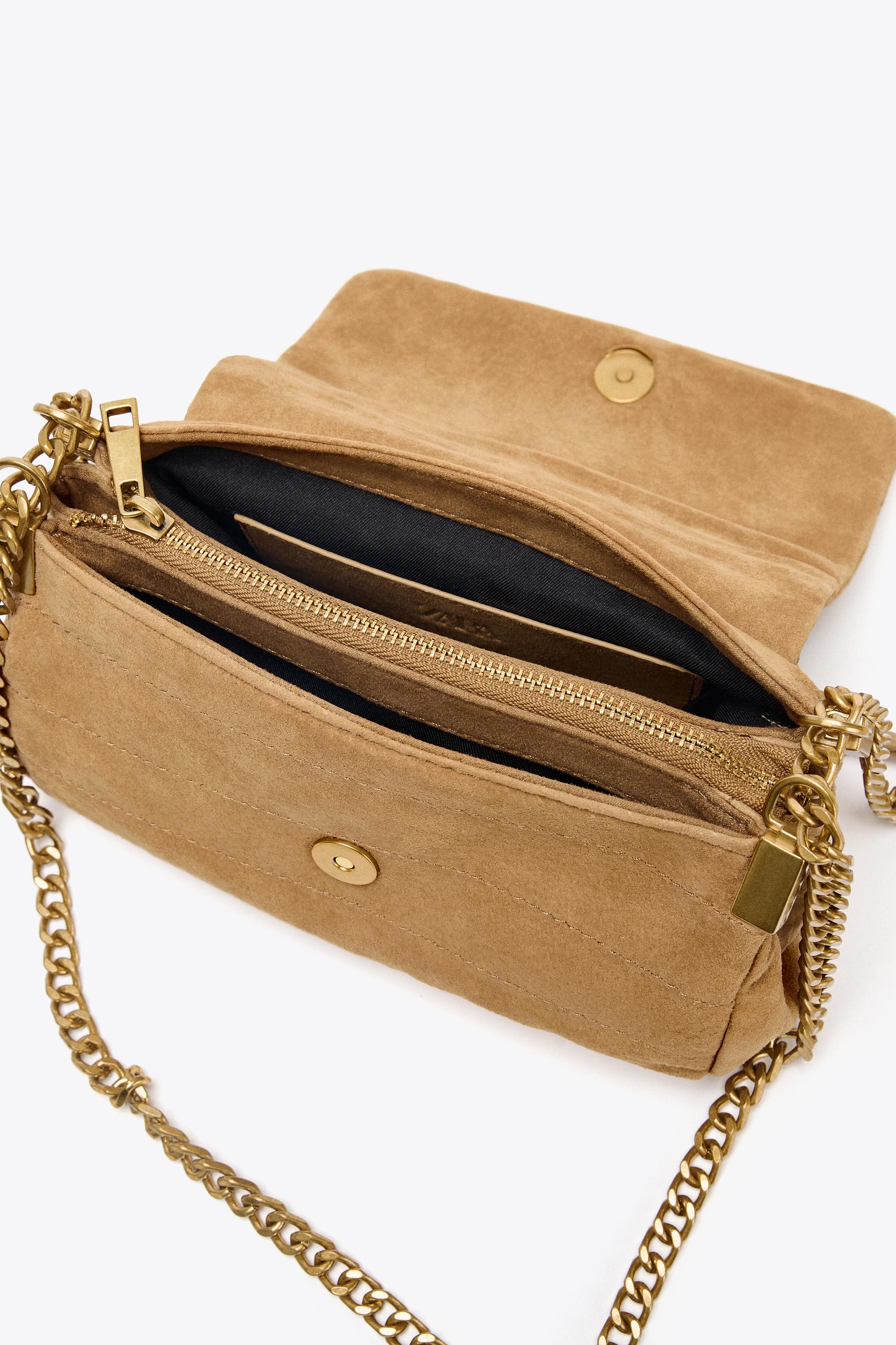 SPLIT LEATHER SHOULDER BAG
