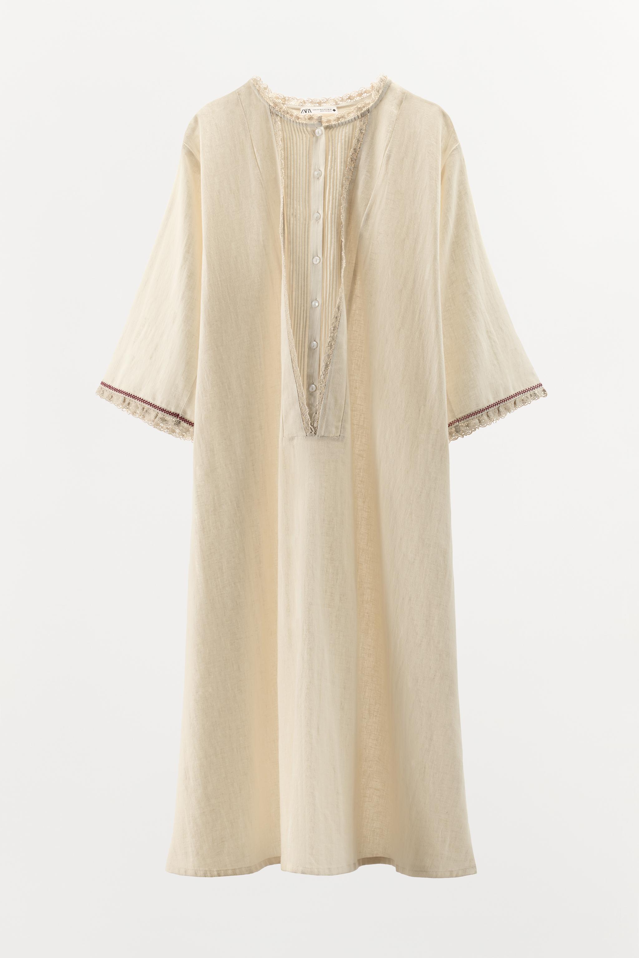 LIMITED EDITION CONTRAST LINEN KAFTAN