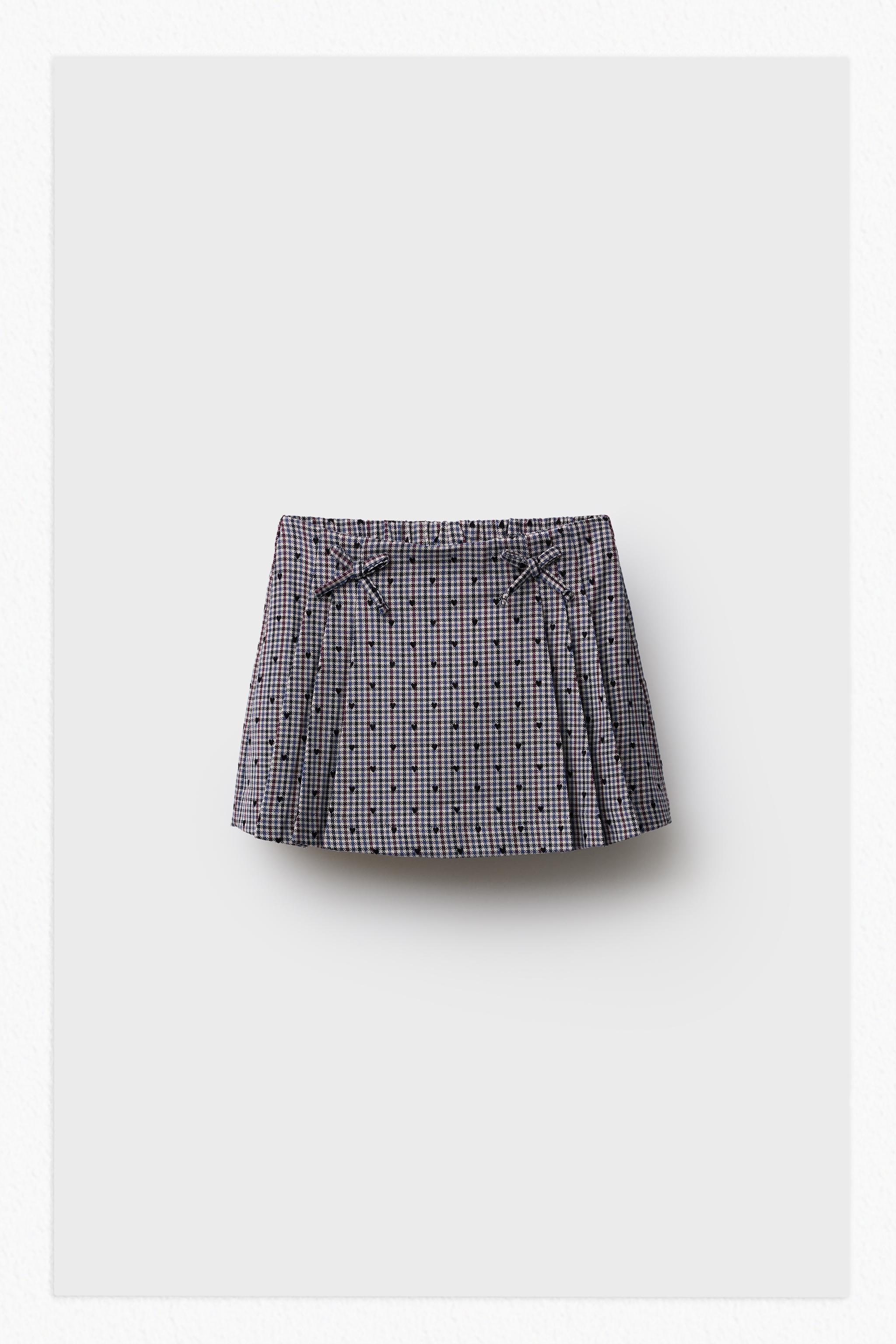 CHECKERED FLOCK HEART SKORT