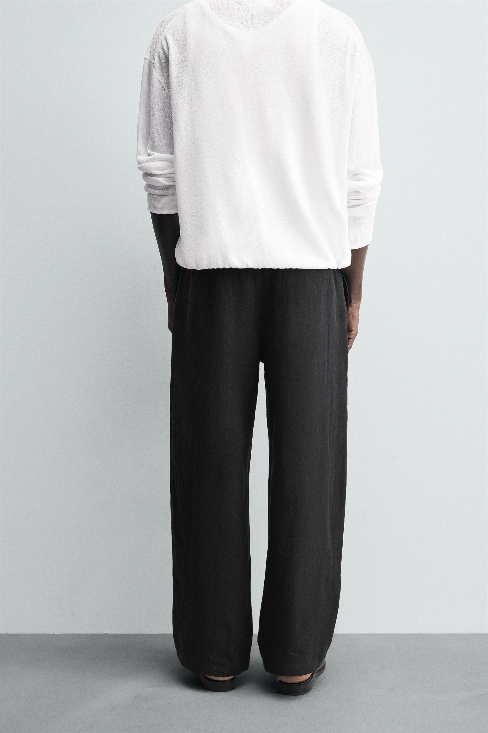 RELAXED FIT 100% LINEN PANTS