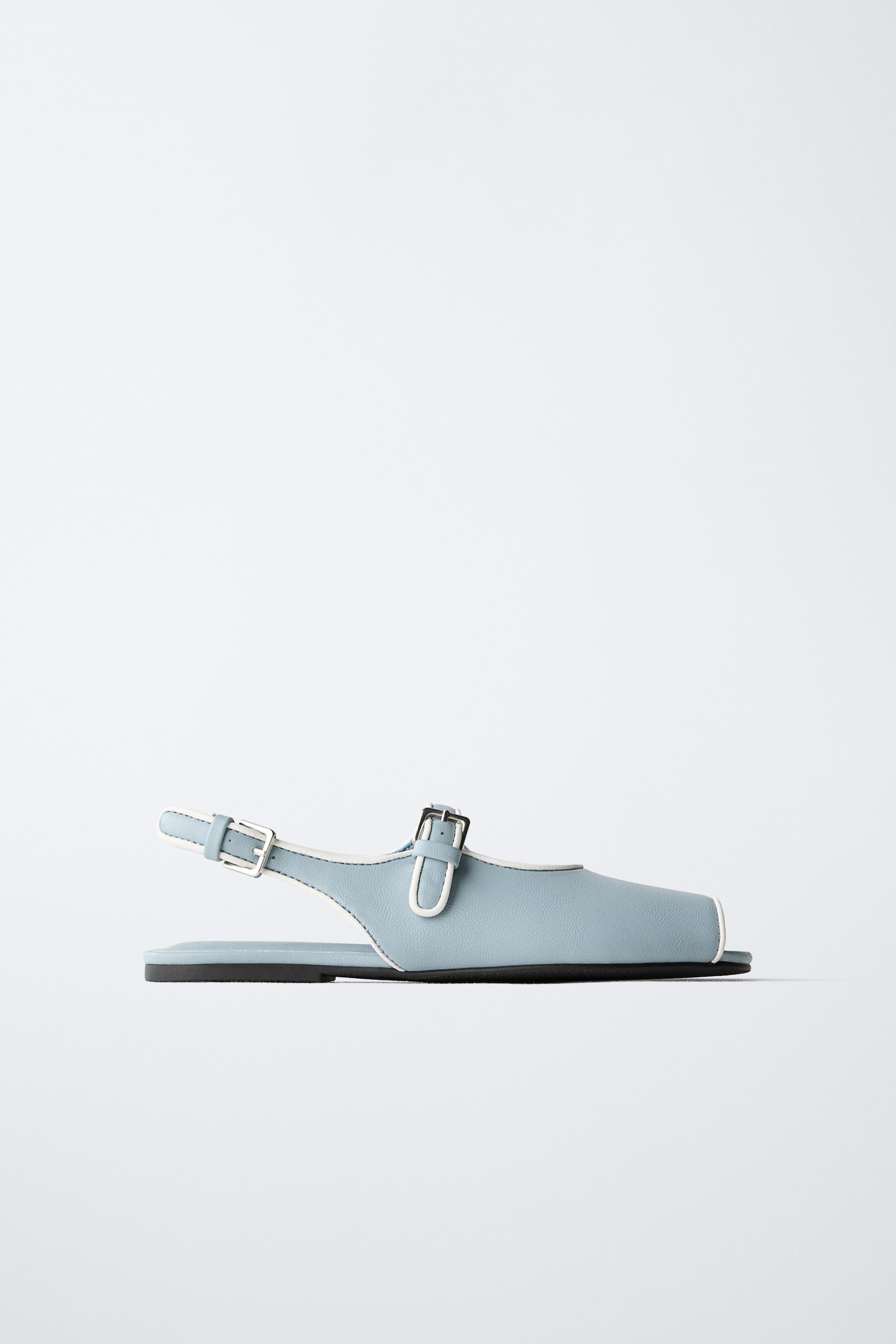 SLINGBACK BALLET FLATS WITH PIPING