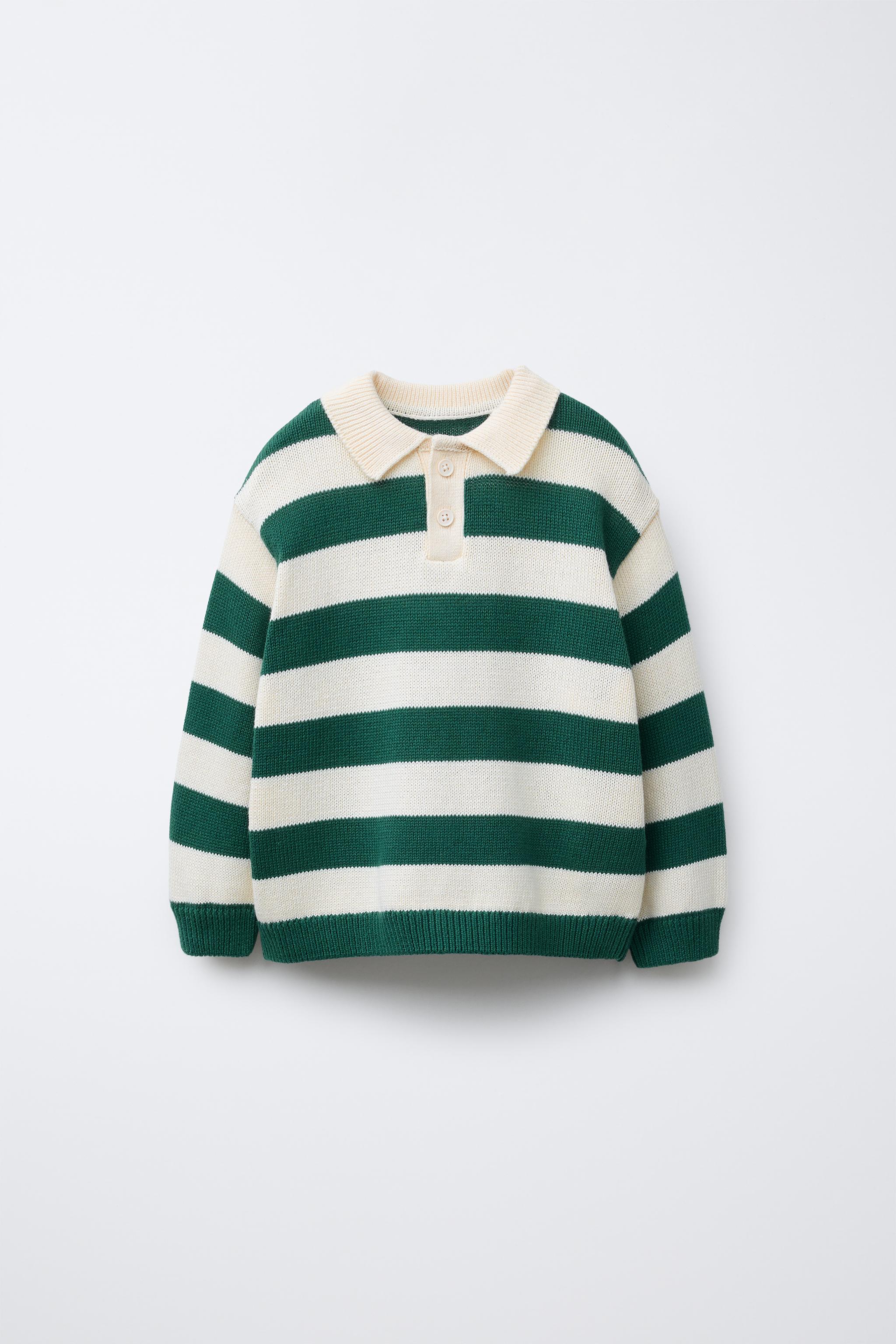 STRIPED POLO SWEATER